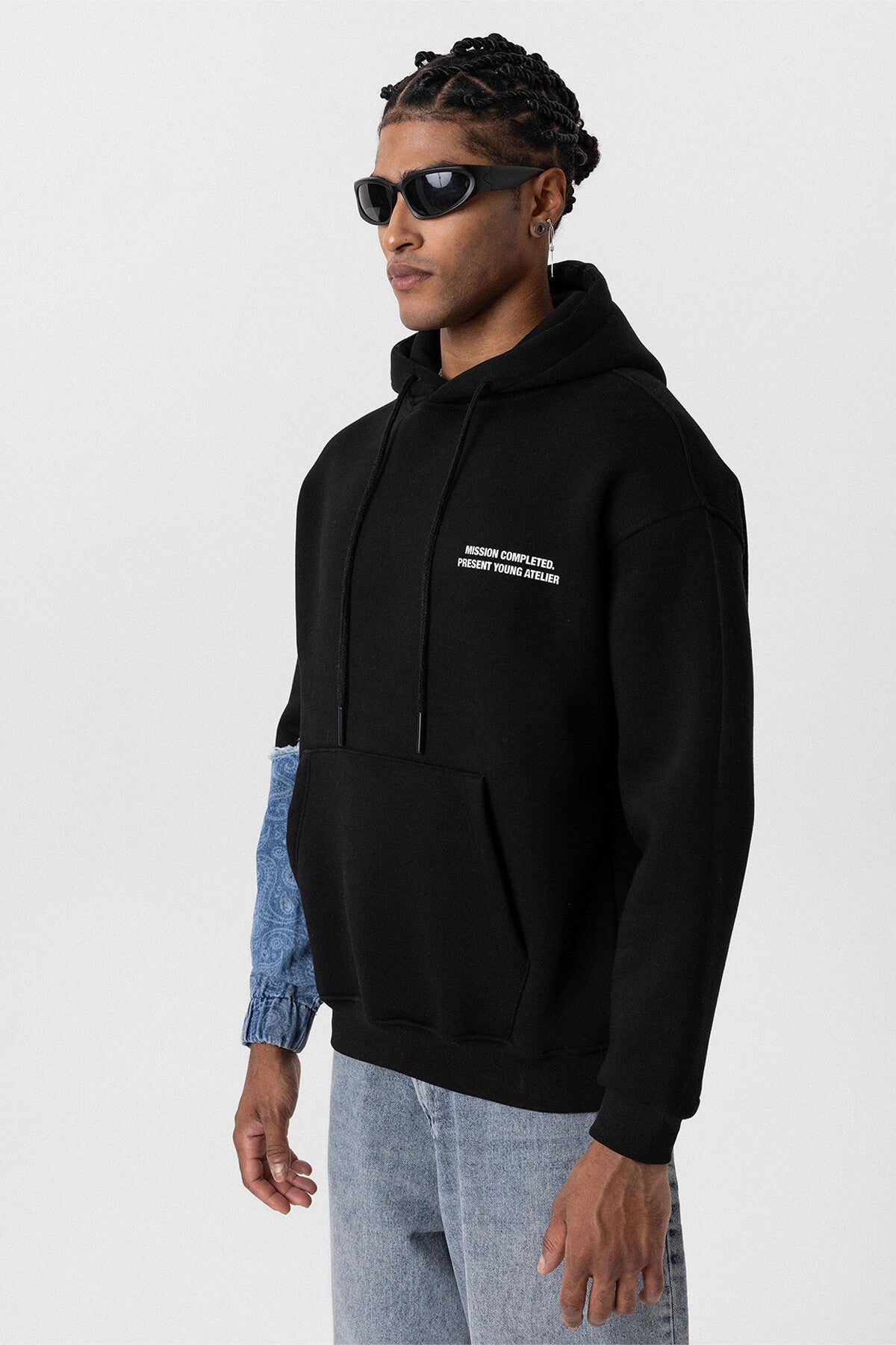 Kapüşonlu Kol Detaylı Oversize Sweatshirt