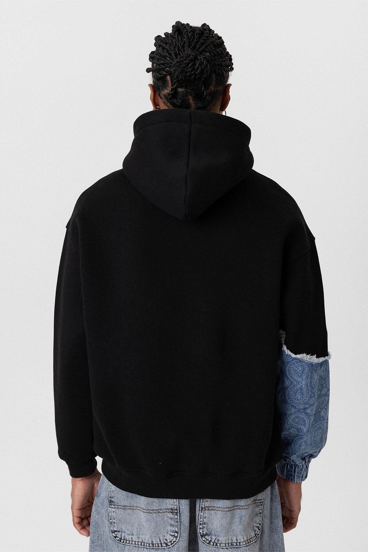 Kapüşonlu Kol Detaylı Oversize Sweatshirt