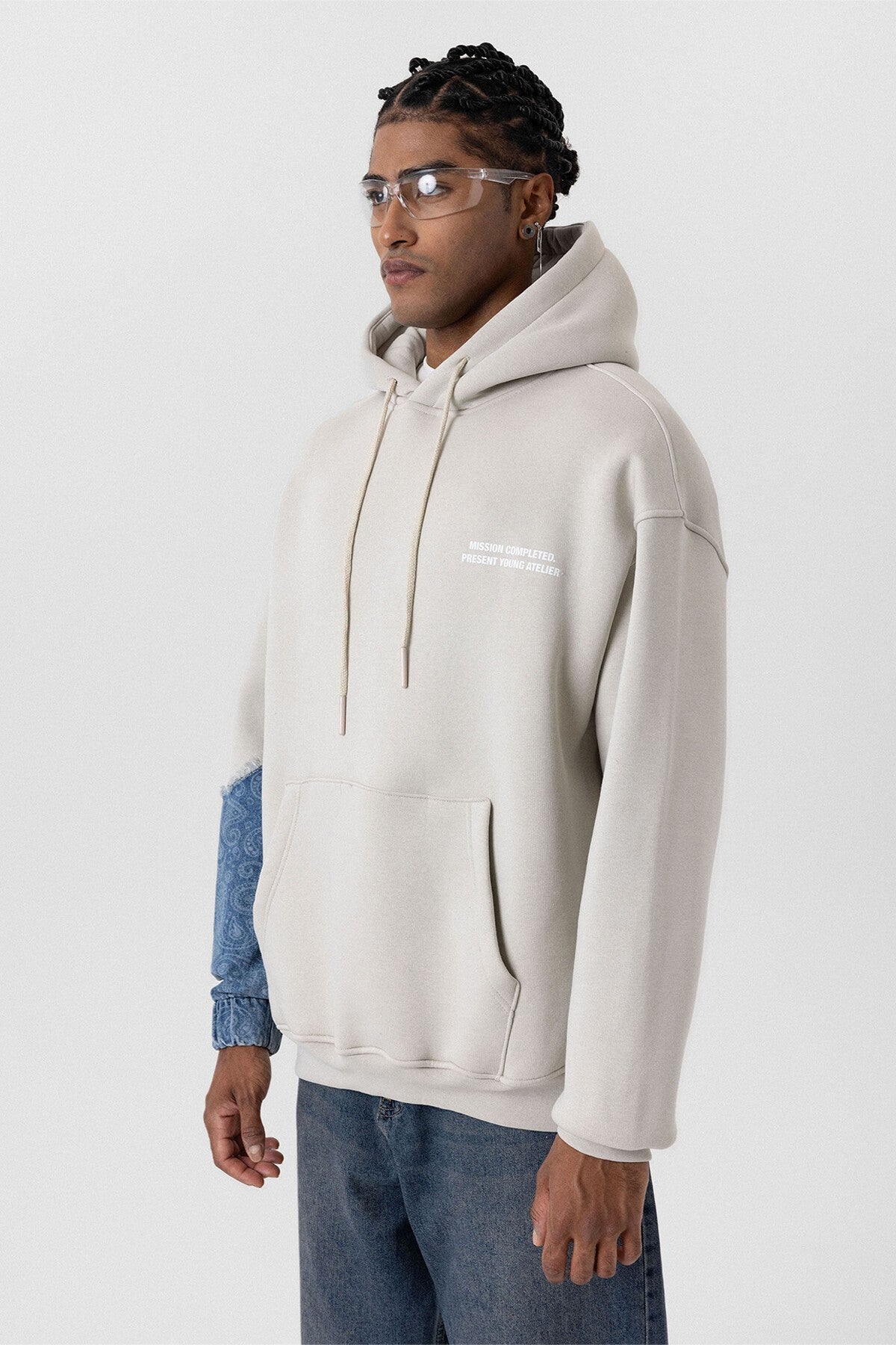 Kapüşonlu Kol Detaylı Oversize Sweatshirt