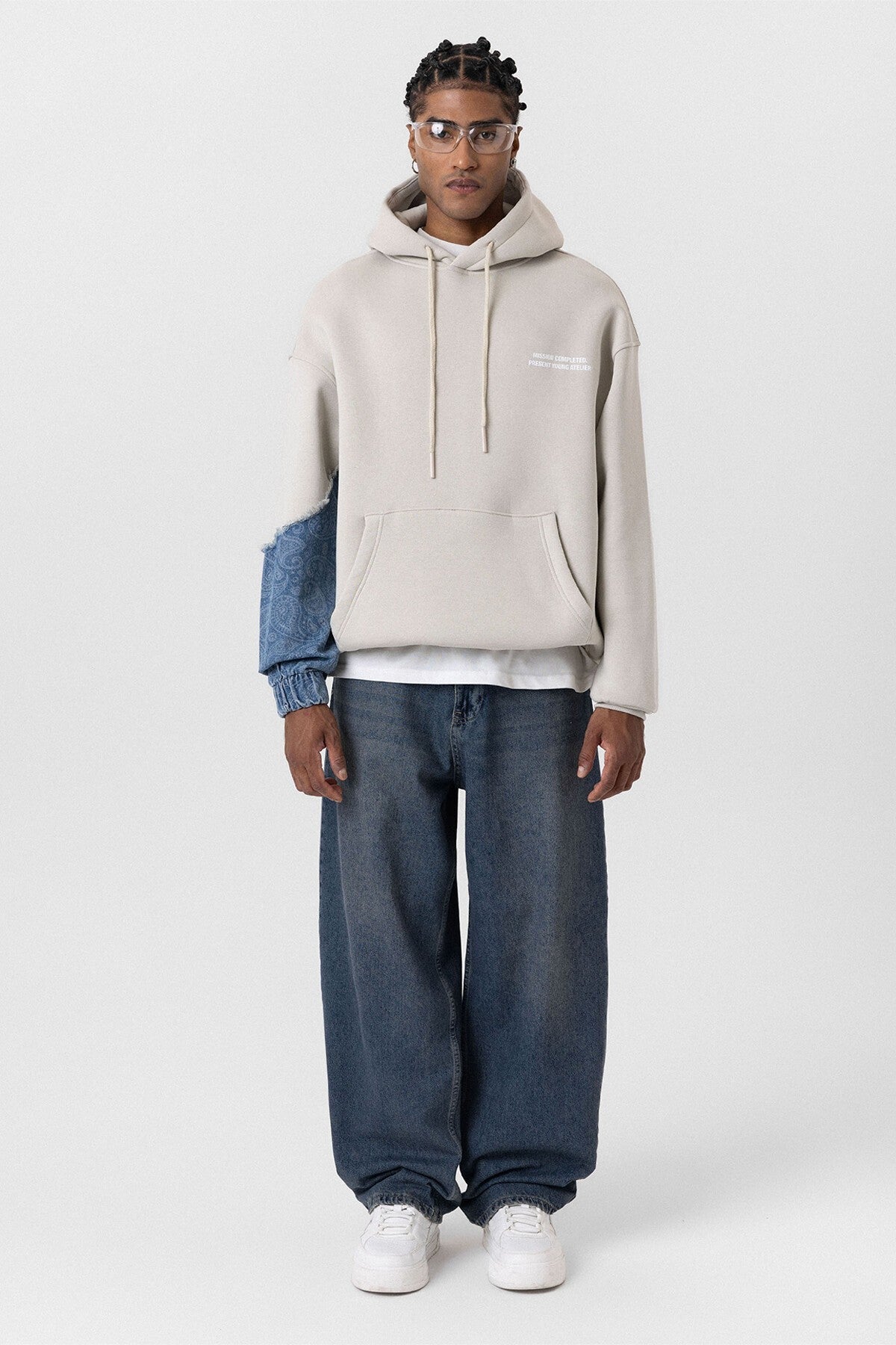 Kapüşonlu Kol Detaylı Oversize Sweatshirt