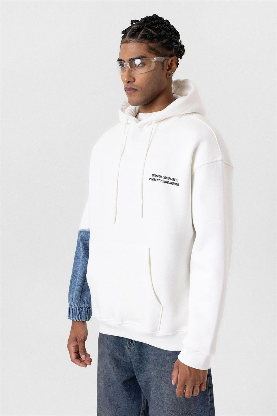 Kapüşonlu Kol Detaylı Oversize Sweatshirt