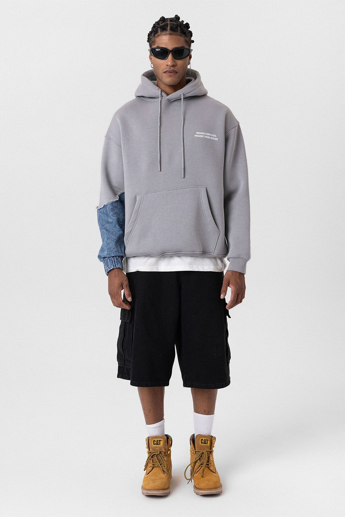 Kapüşonlu Kol Detaylı Oversize Sweatshirt