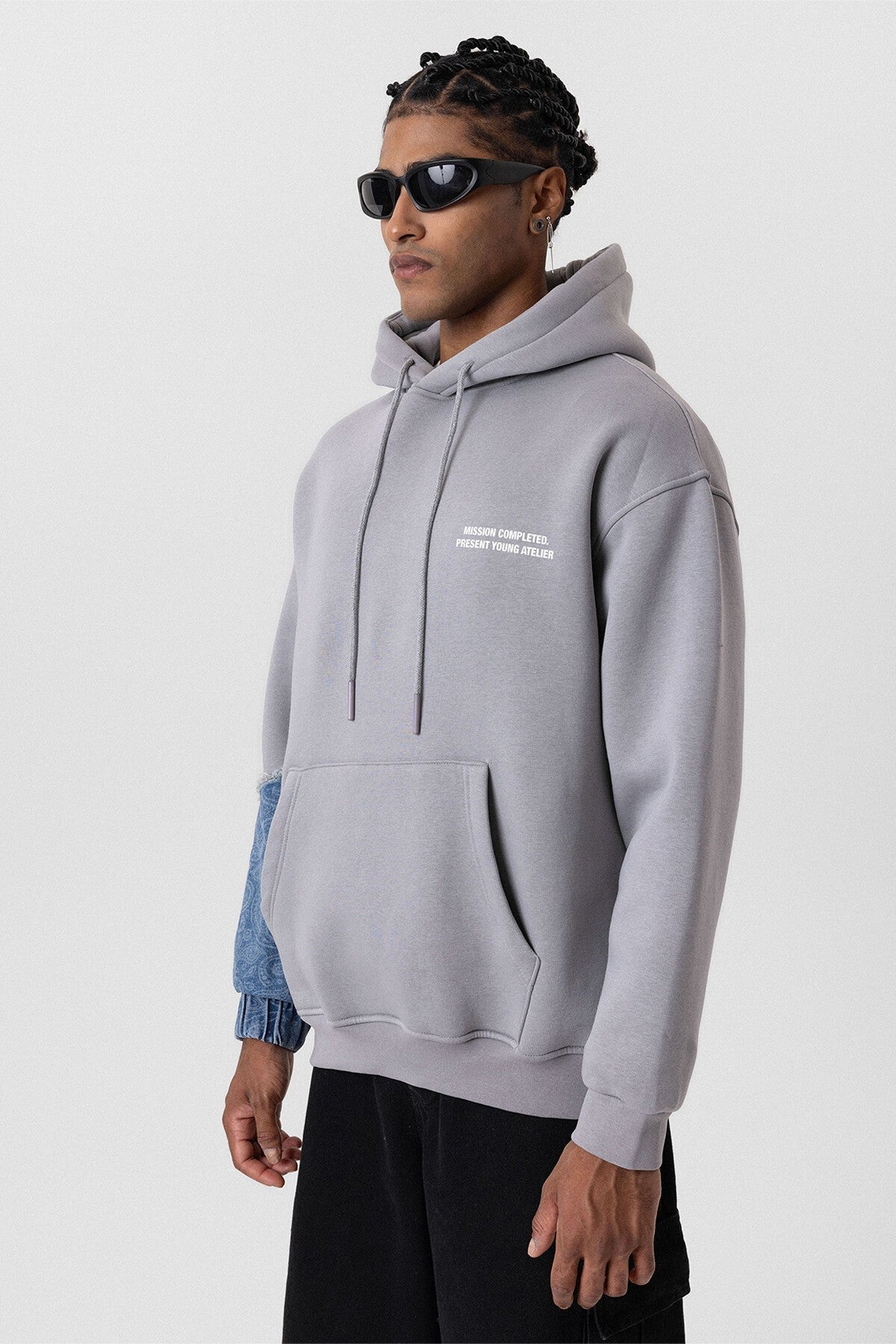 Kapüşonlu Kol Detaylı Oversize Sweatshirt
