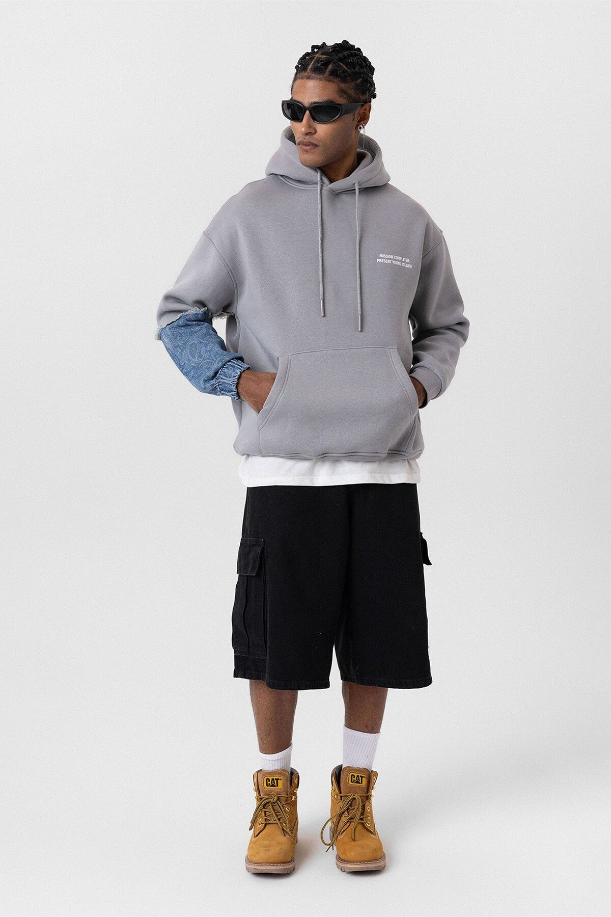 Kapüşonlu Kol Detaylı Oversize Sweatshirt
