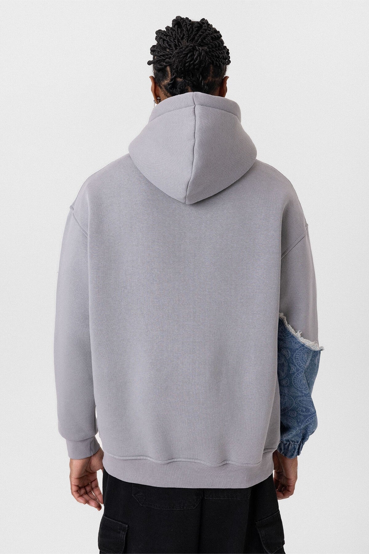 Kapüşonlu Kol Detaylı Oversize Sweatshirt