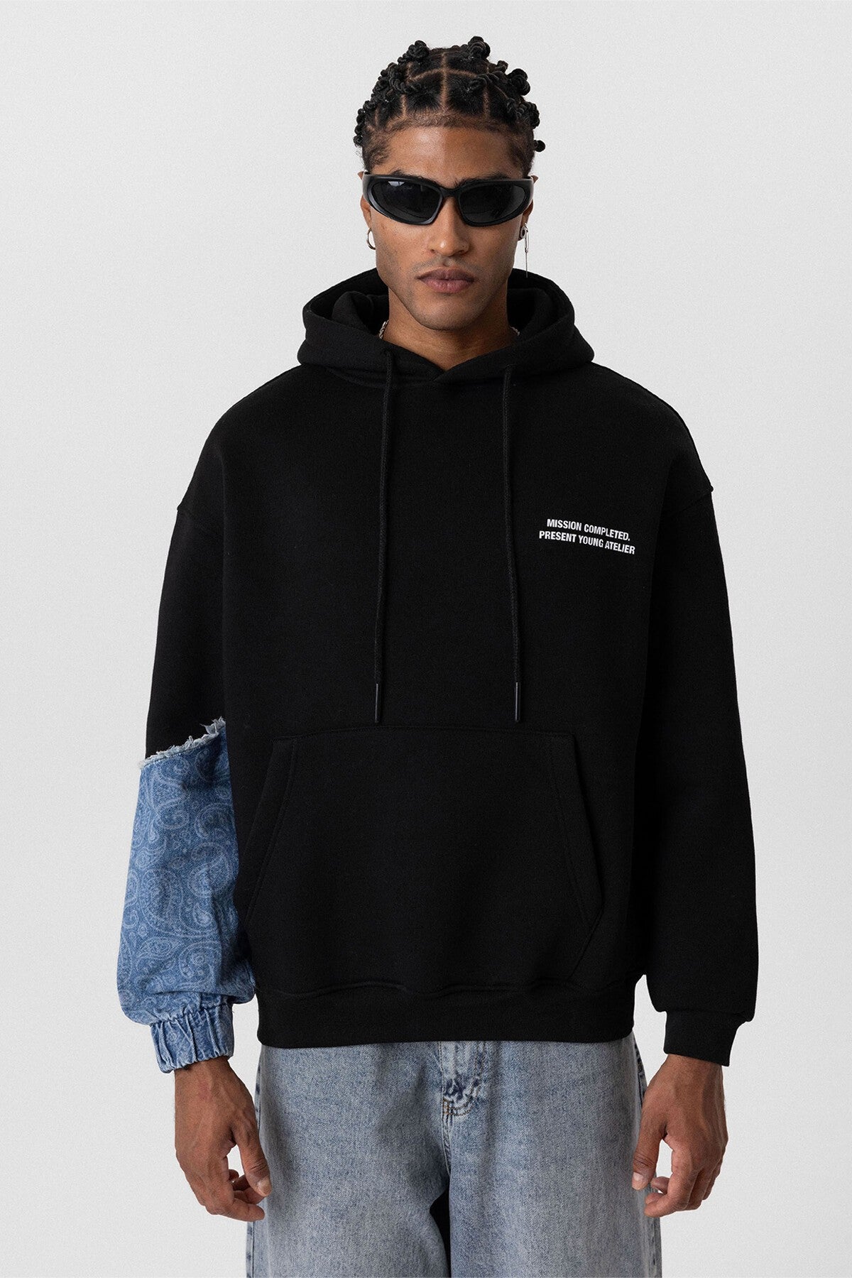Kapüşonlu Kol Detaylı Oversize Sweatshirt