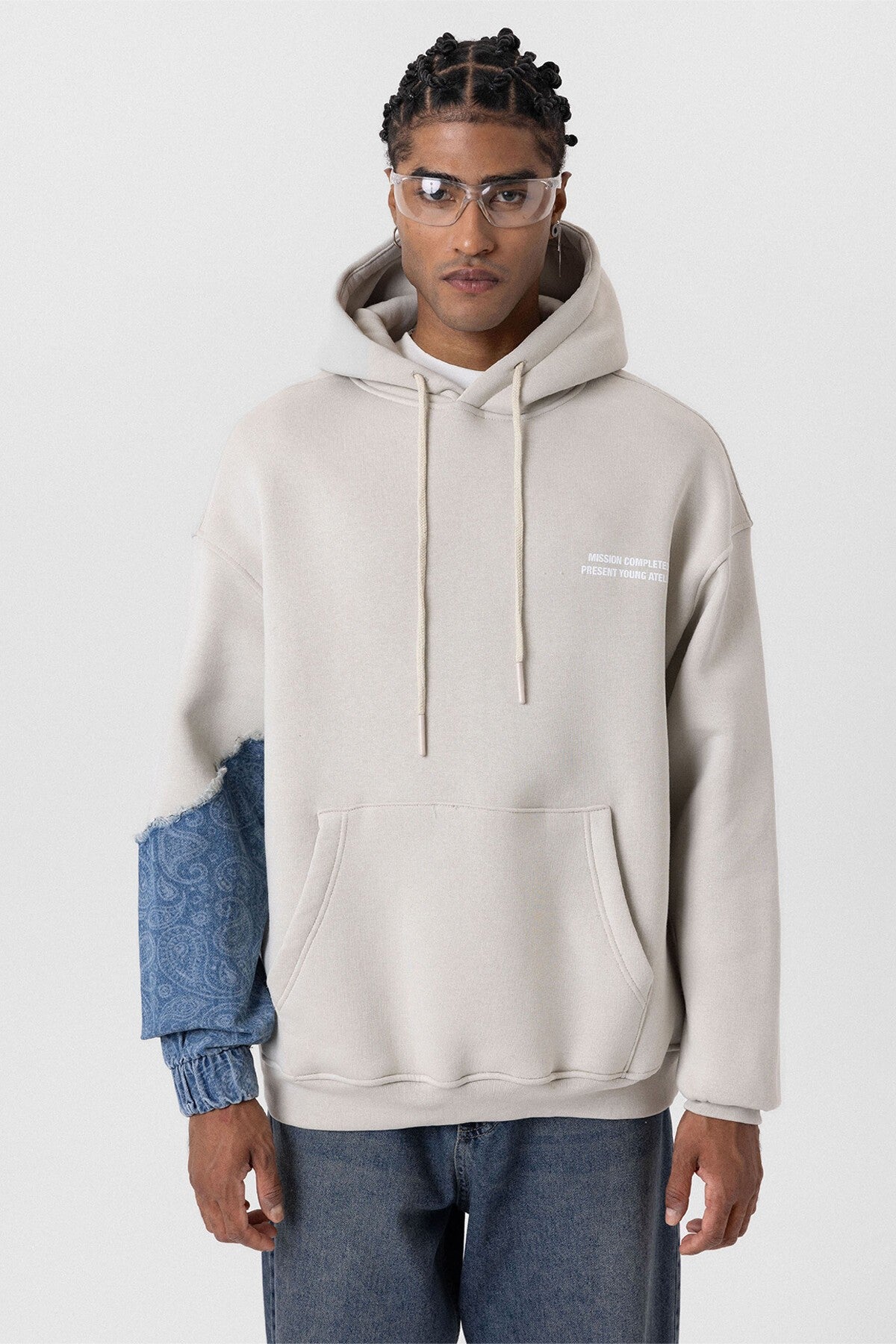 Kapüşonlu Kol Detaylı Oversize Sweatshirt
