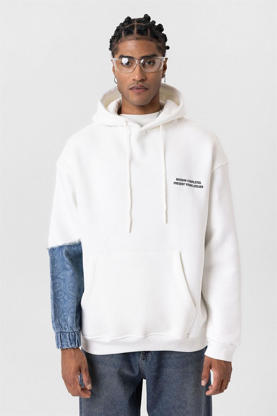 Kapüşonlu Kol Detaylı Oversize Sweatshirt
