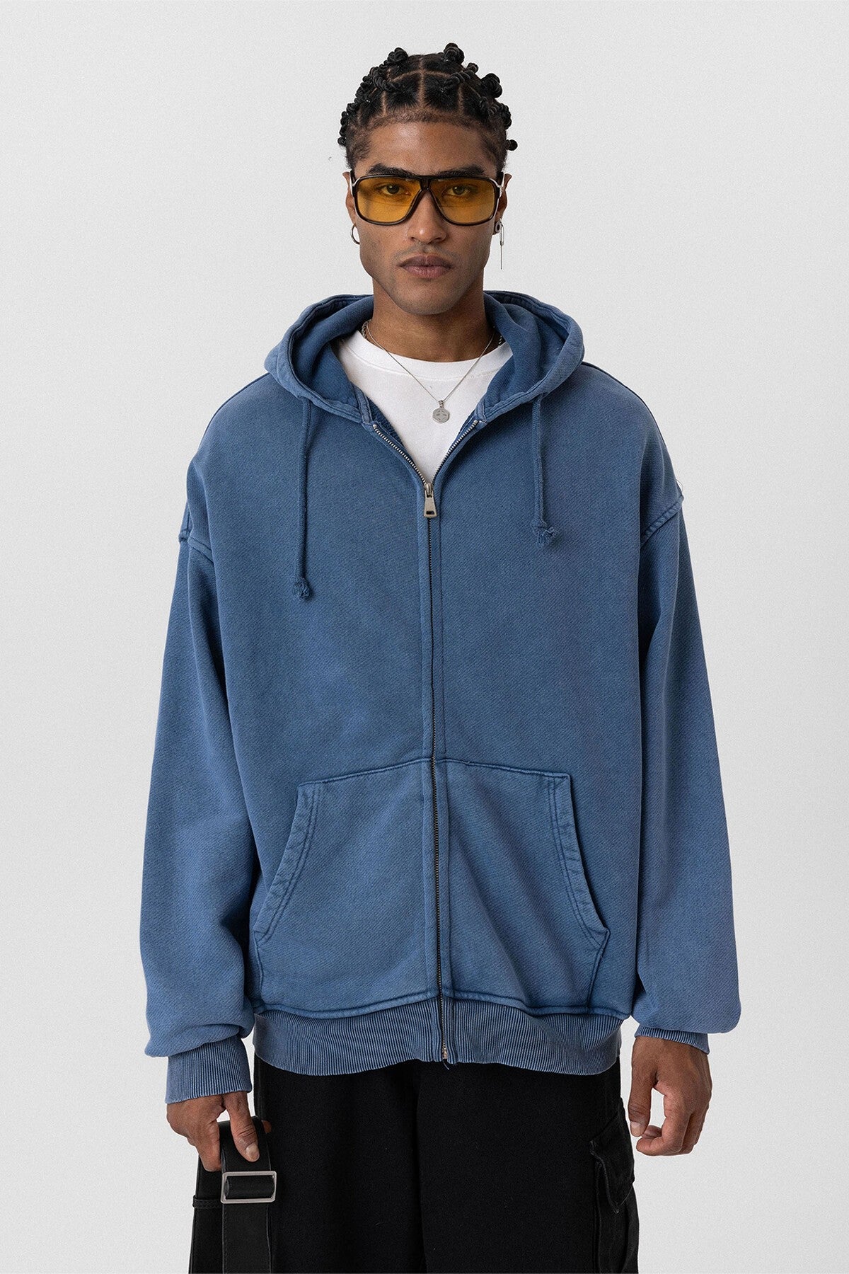 Premıum Yıkamalı Fermuarlı Oversize Sweatshirt