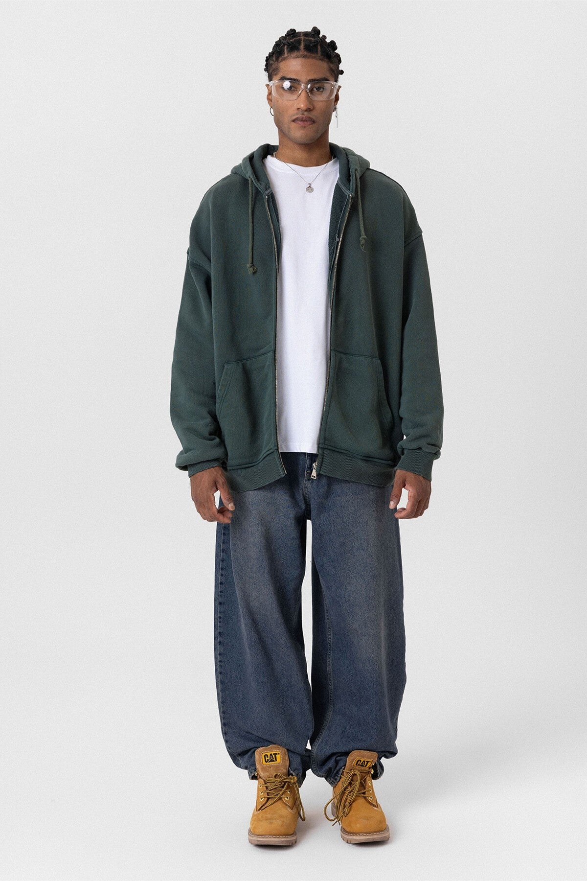 Premıum Yıkamalı Fermuarlı Oversize Sweatshirt