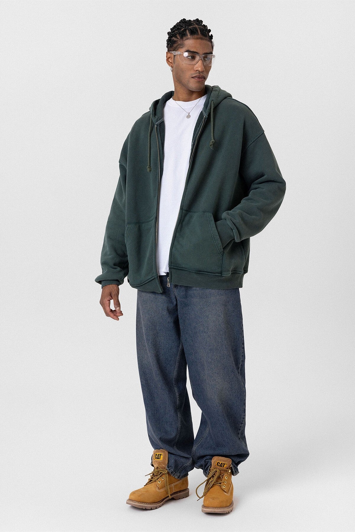 Premıum Yıkamalı Fermuarlı Oversize Sweatshirt