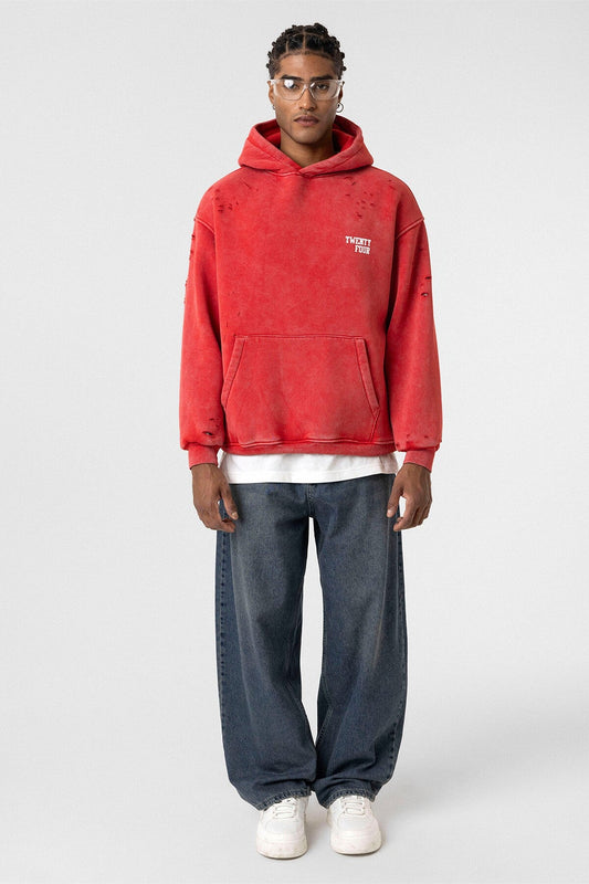 Yıkamalı Yazı Detaylı Oversize Sweatshirt