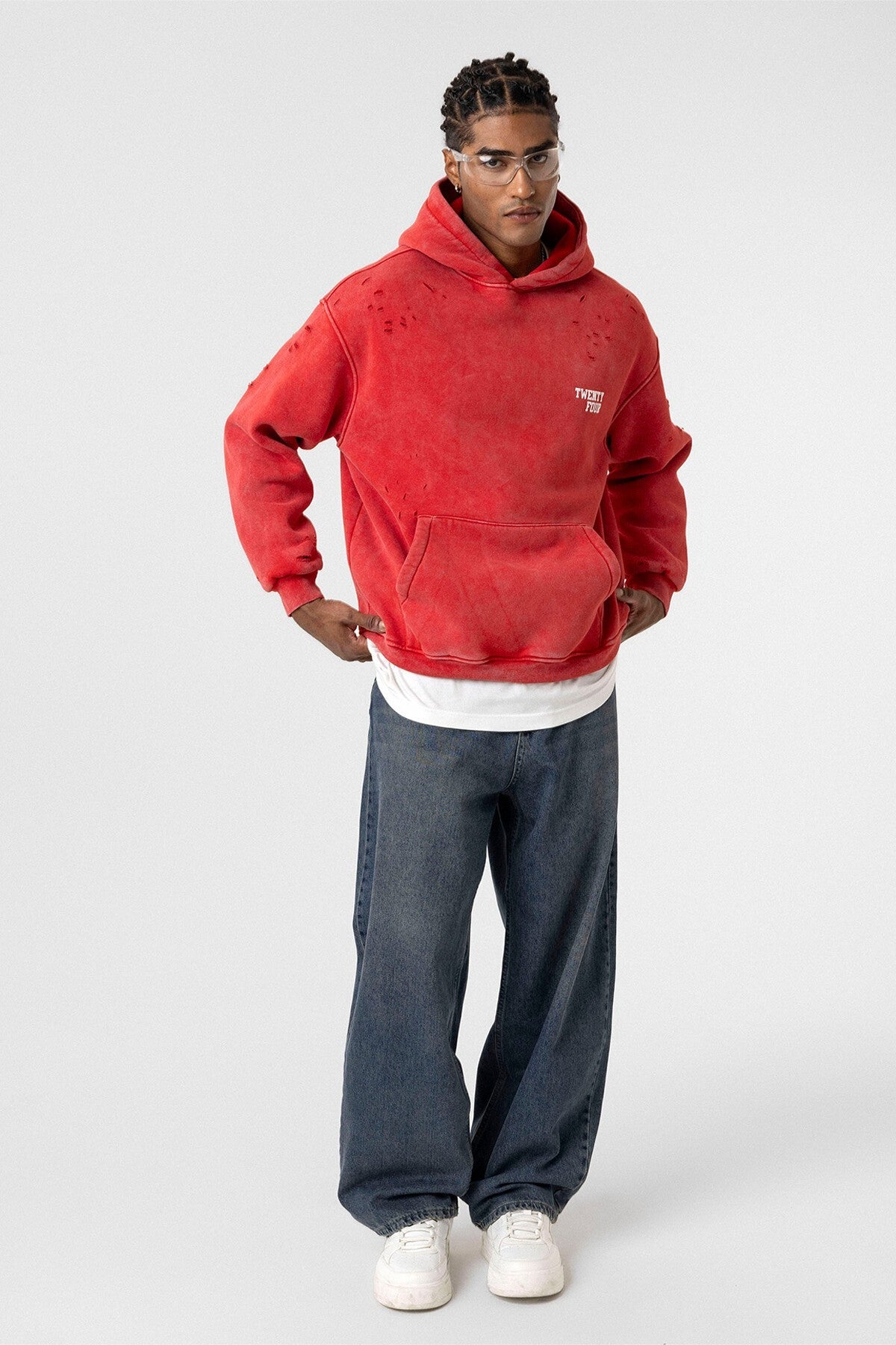 Yıkamalı Yazı Detaylı Oversize Sweatshirt