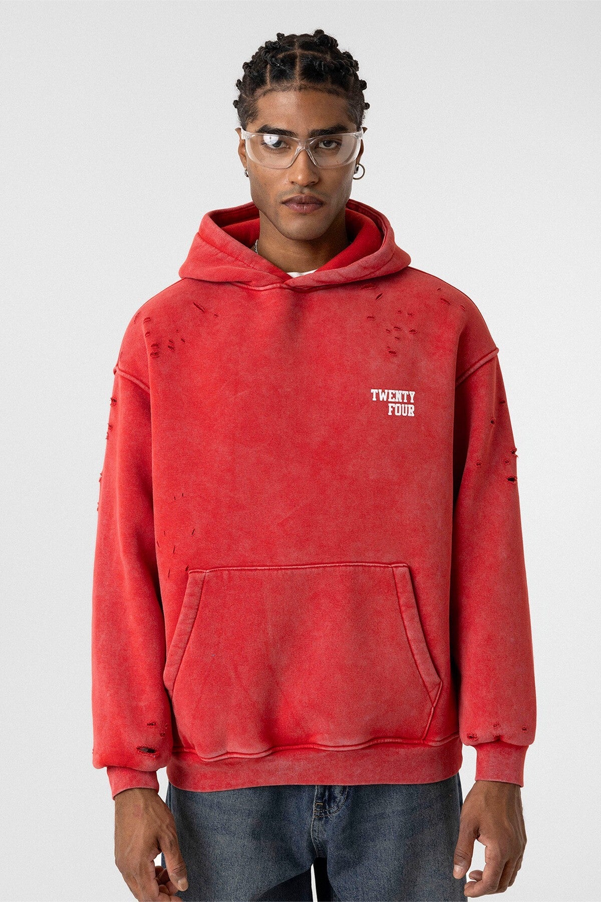 Yıkamalı Yazı Detaylı Oversize Sweatshirt