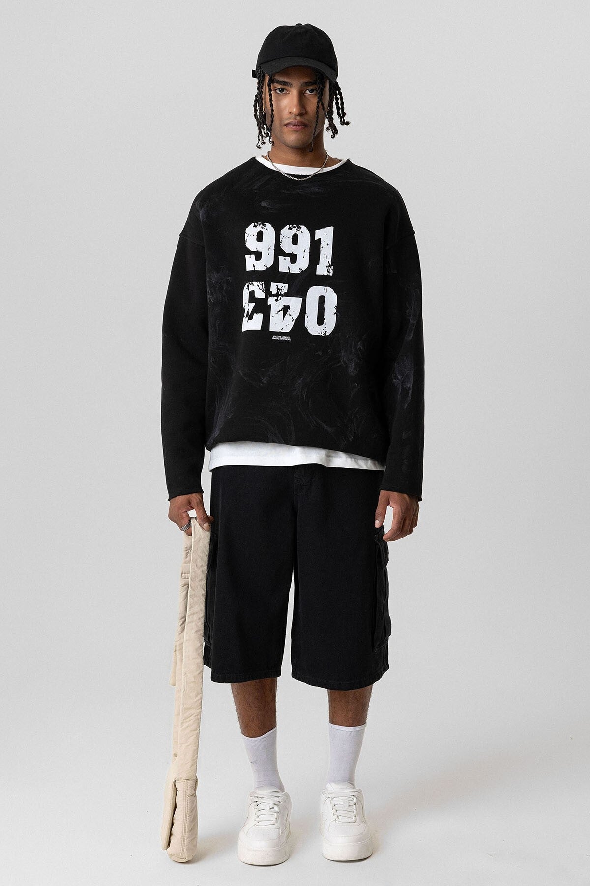 Yazı Detaylı Oversize Sweatshirt