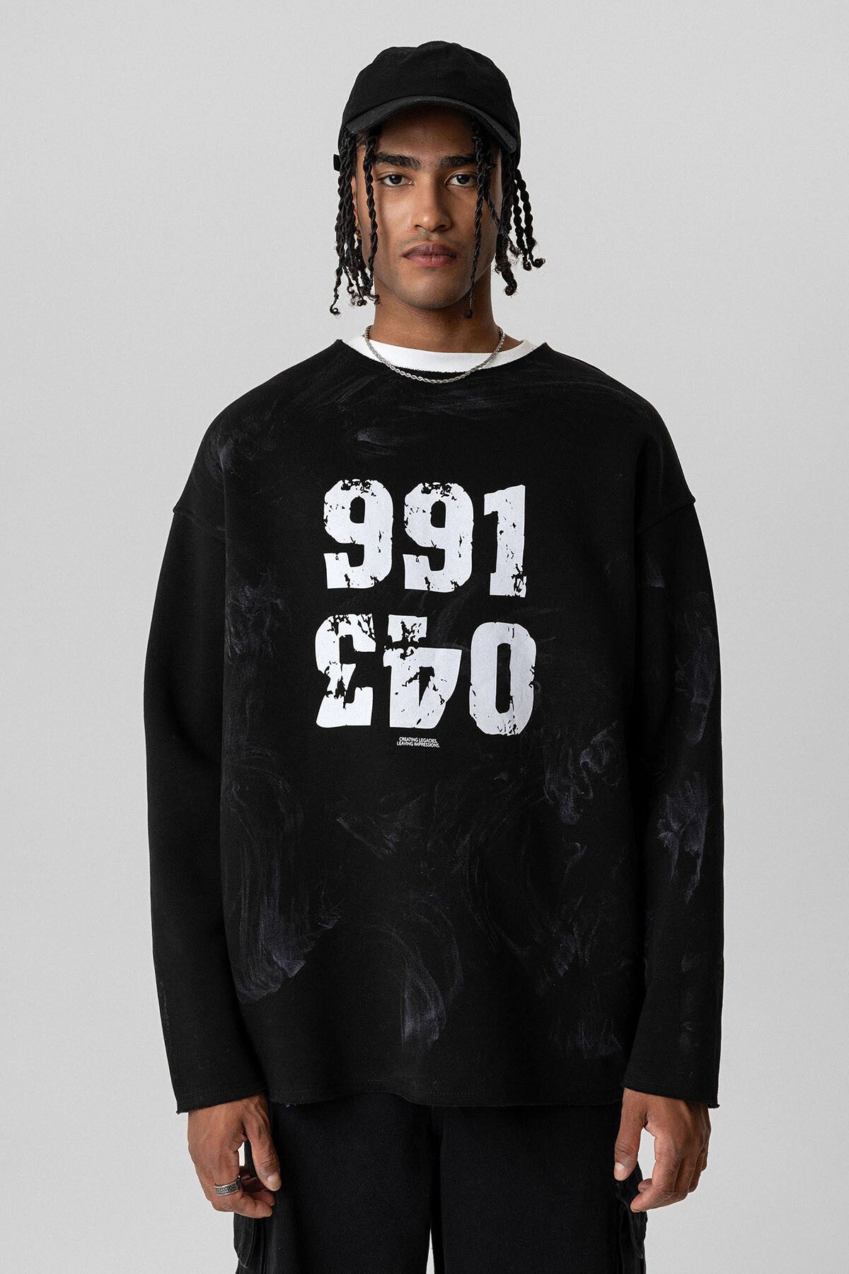 Yazı Detaylı Oversize Sweatshirt