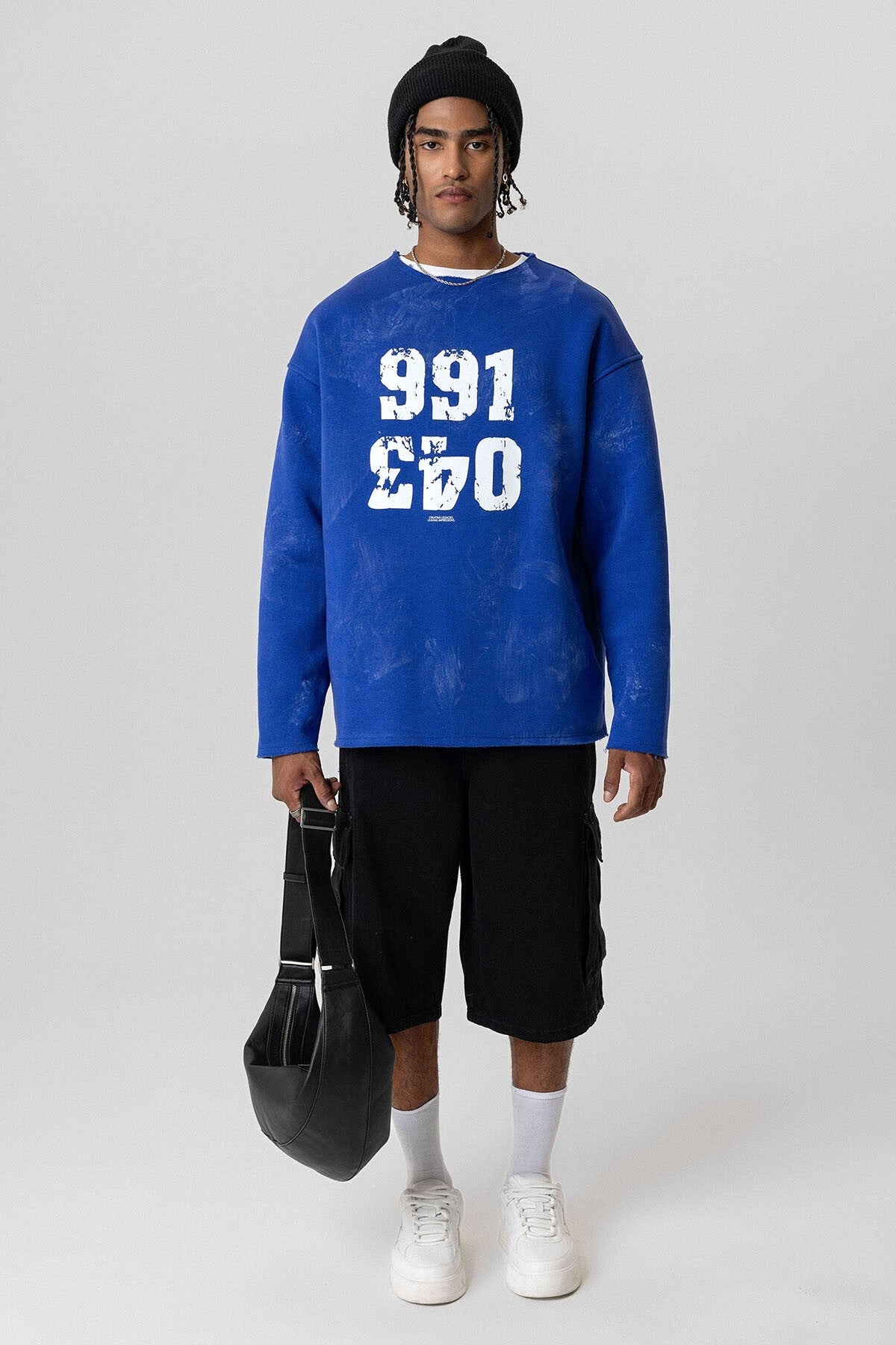 Yazı Detaylı Oversize Sweatshirt