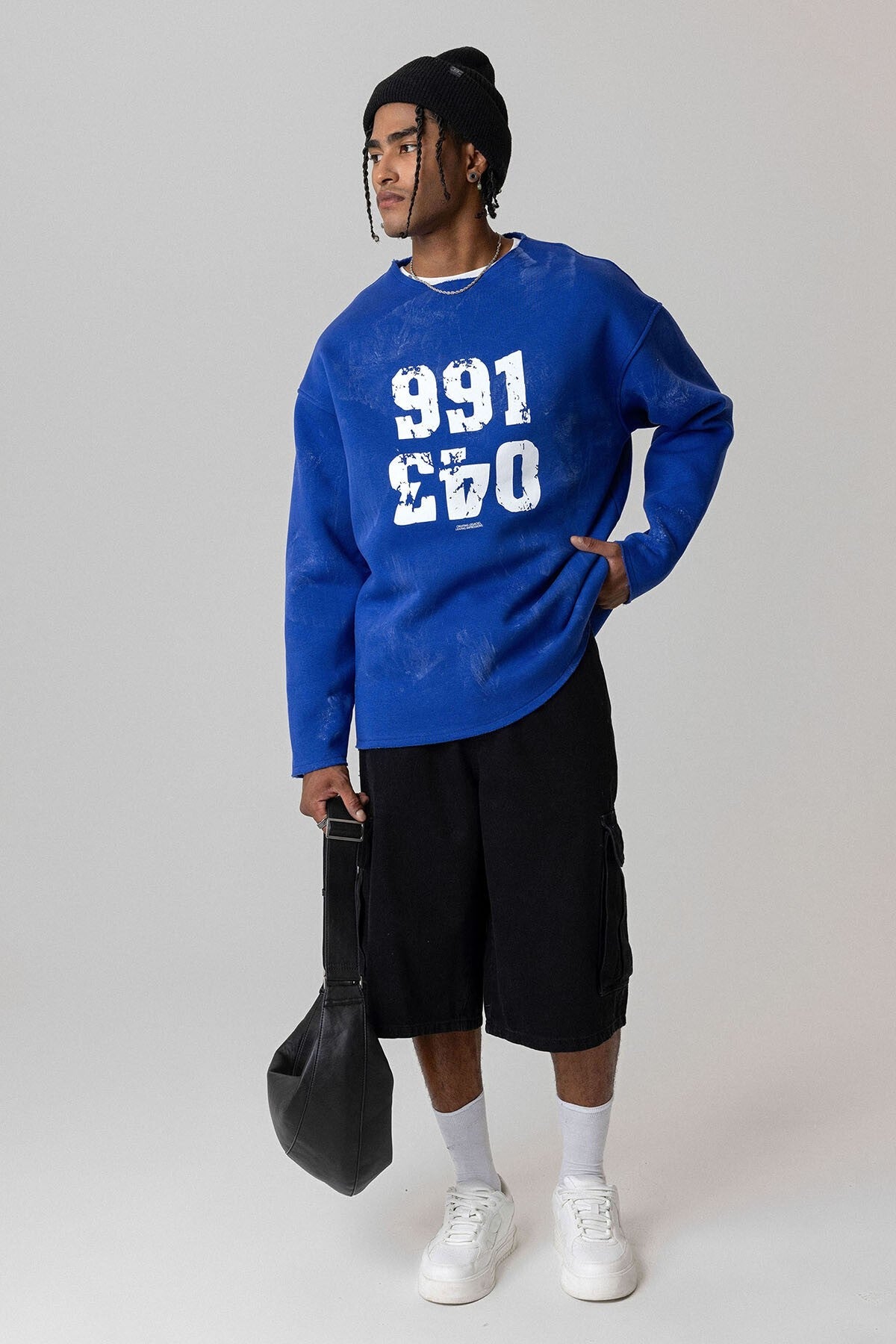 Yazı Detaylı Oversize Sweatshirt