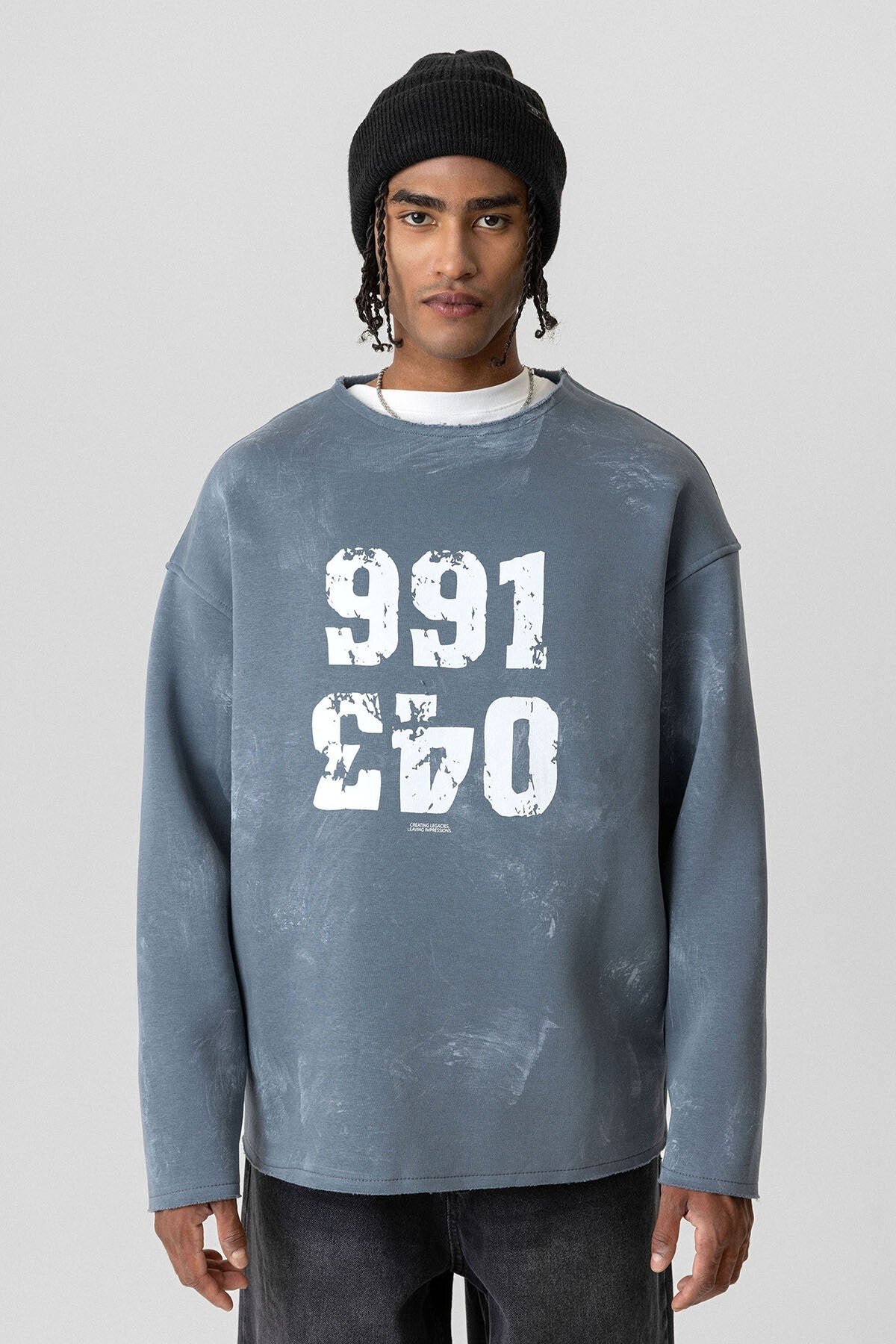 Yazı Detaylı Oversize Sweatshirt