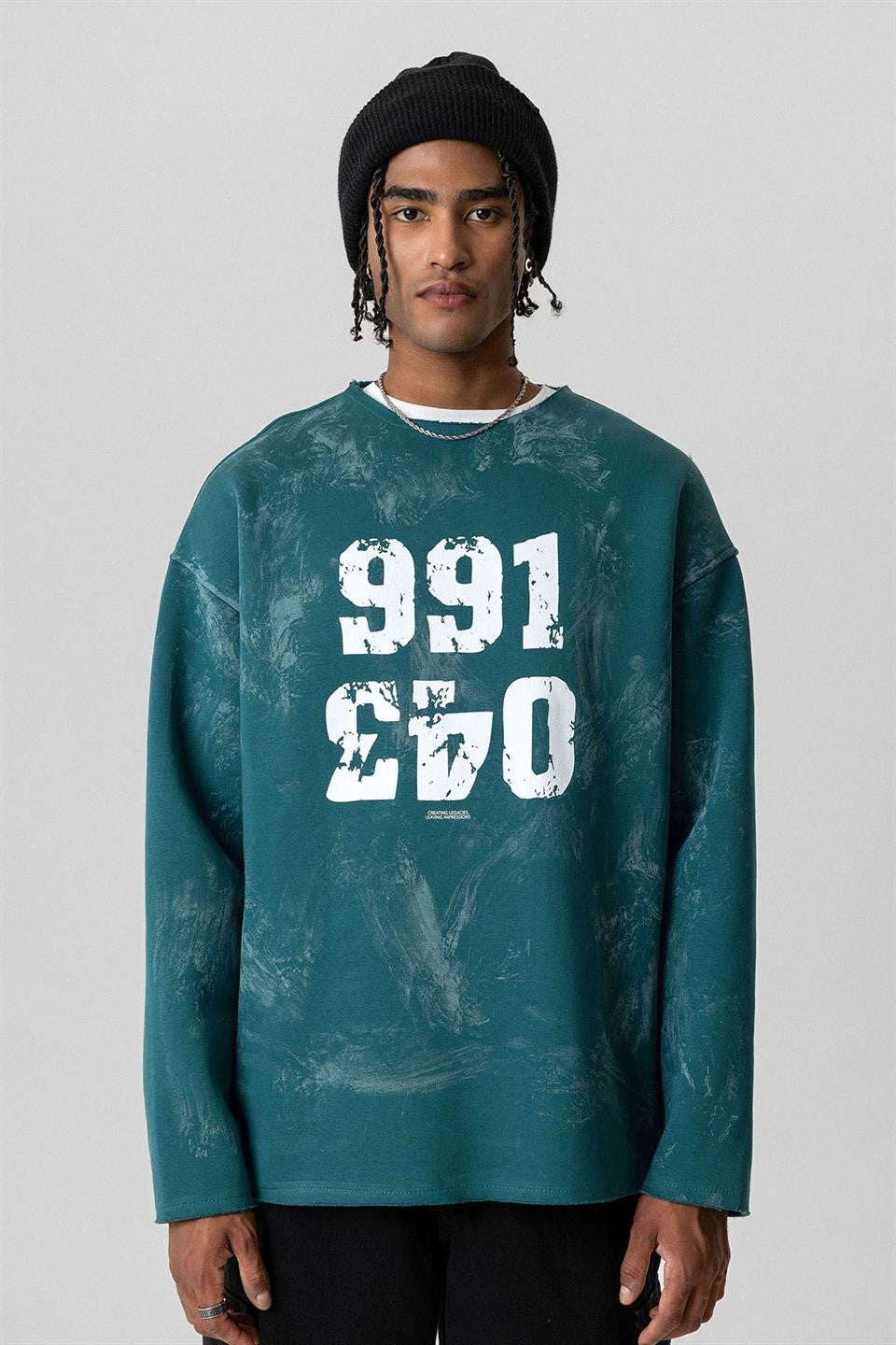Yazı Detaylı Oversize Sweatshirt