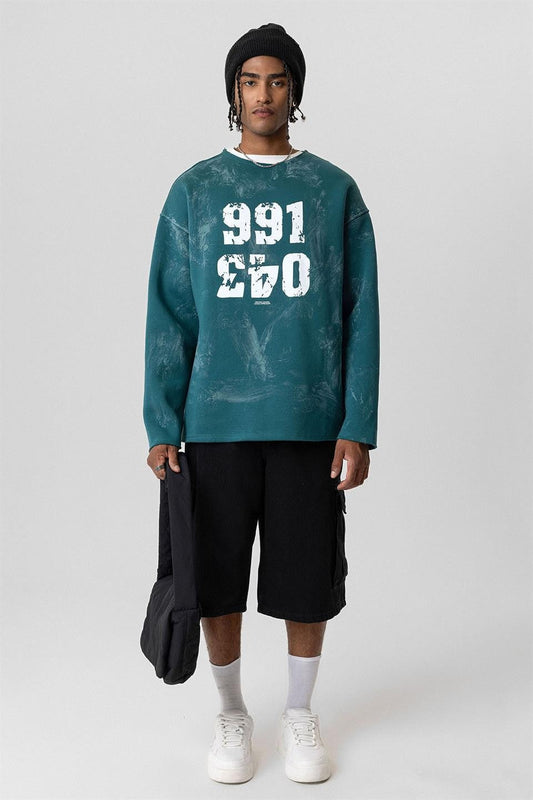 Yazı Detaylı Oversize Sweatshirt