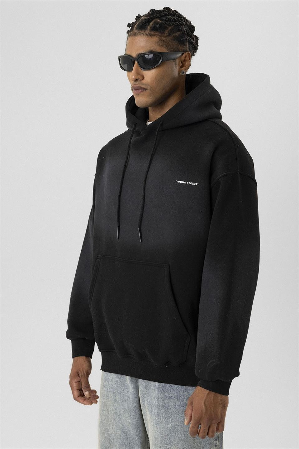 Oversize Yıkamalı Baskılı Sweatshirt