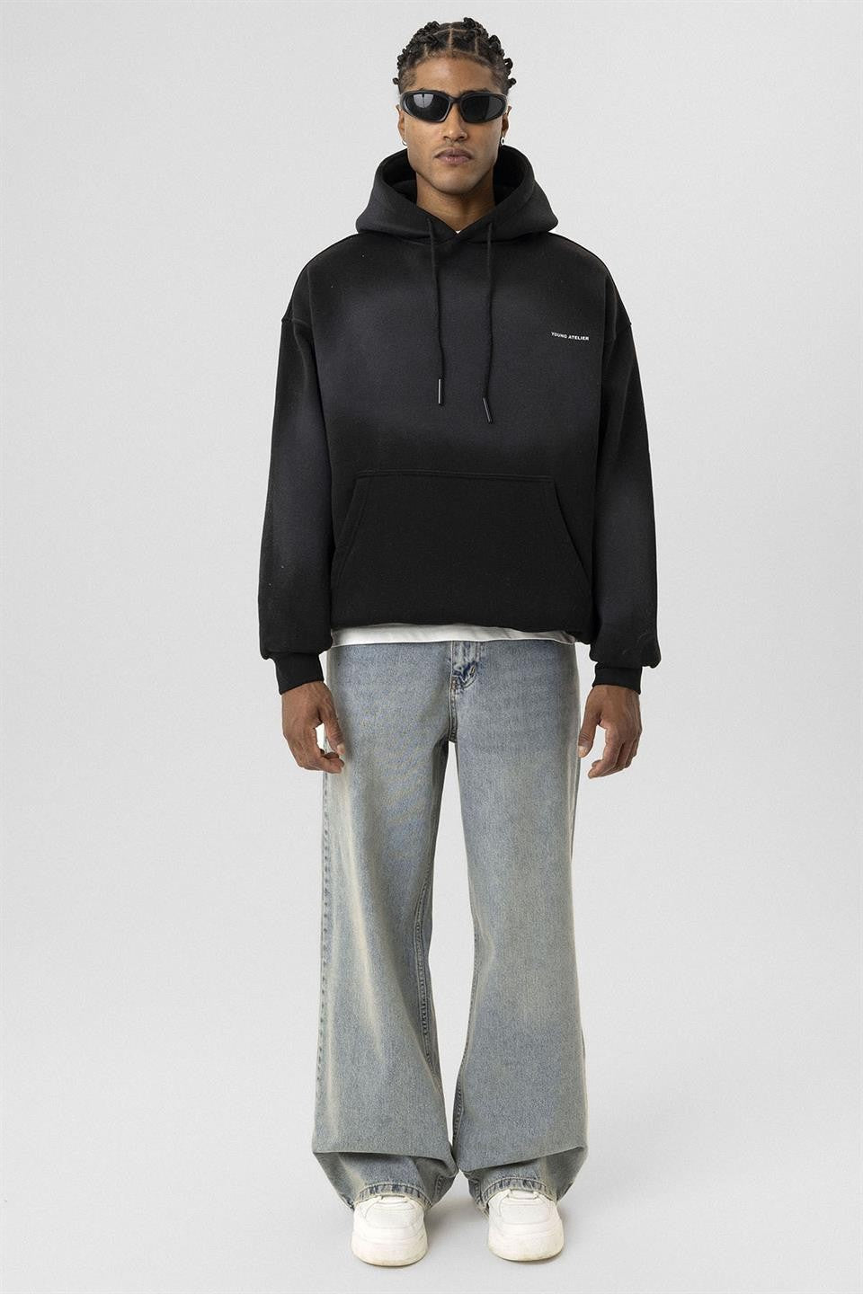 Oversize Yıkamalı Baskılı Sweatshirt