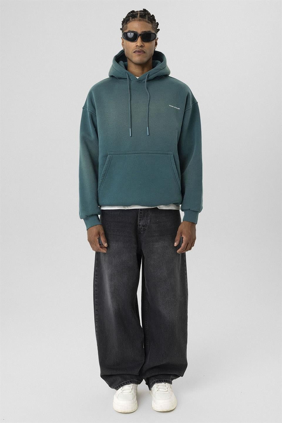 Oversize Yıkamalı Baskılı Sweatshirt