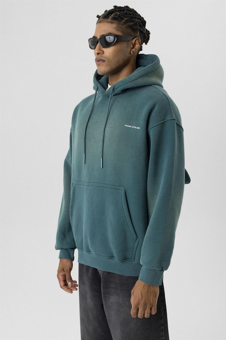 Oversize Yıkamalı Baskılı Sweatshirt