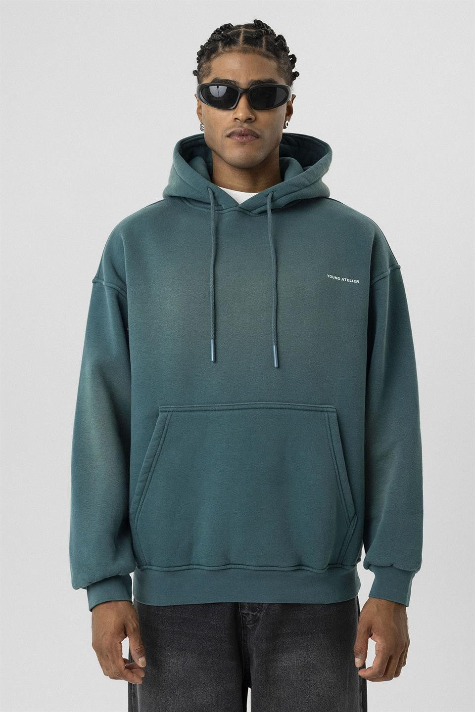 Oversize Yıkamalı Baskılı Sweatshirt