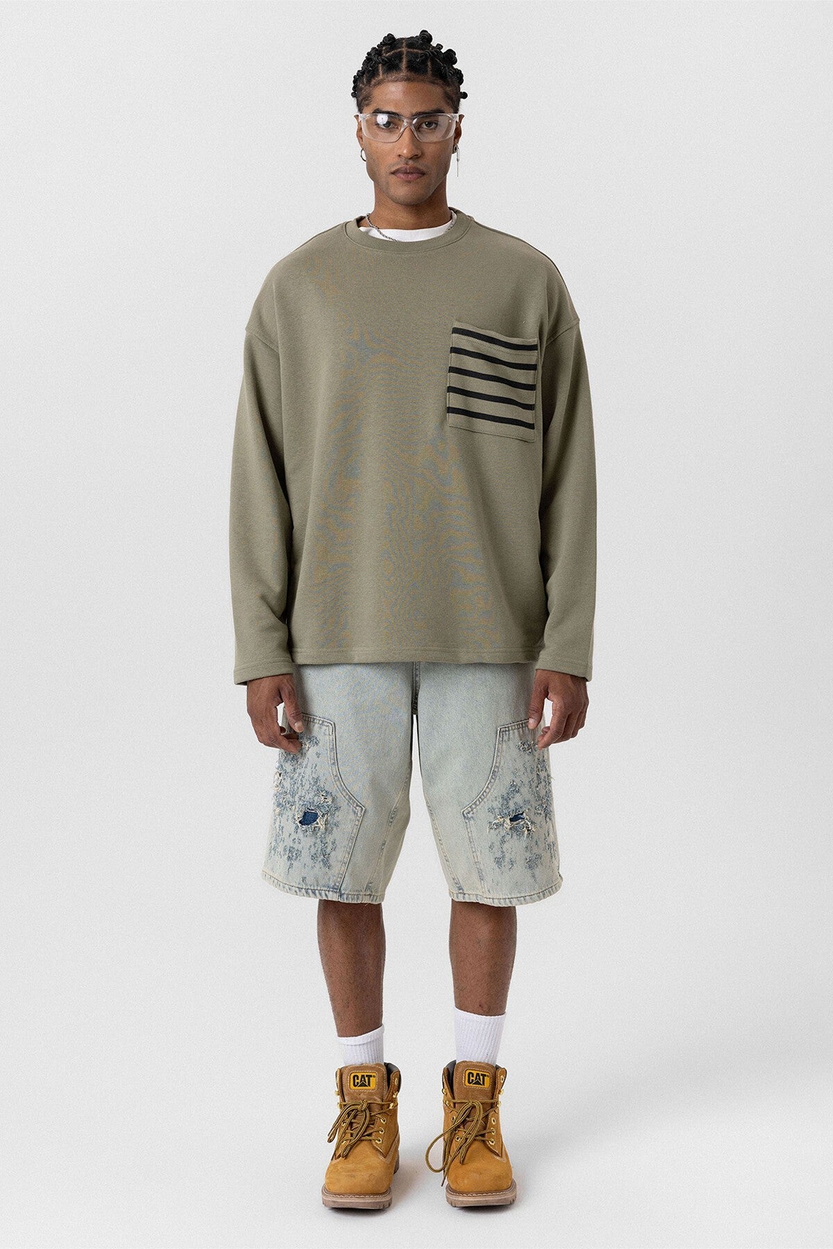 Cep Detaylı Oversize Sweatshirt
