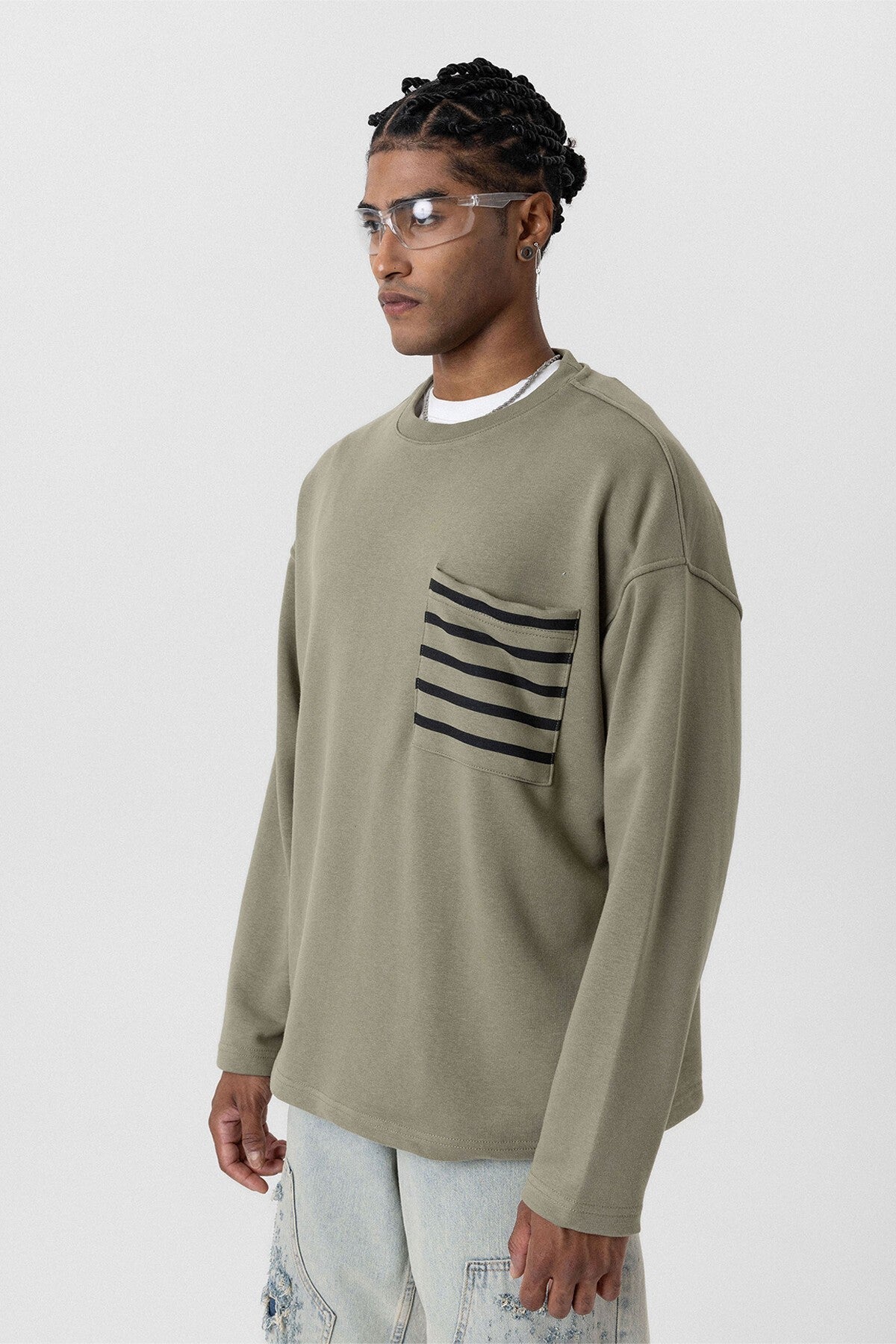 Cep Detaylı Oversize Sweatshirt