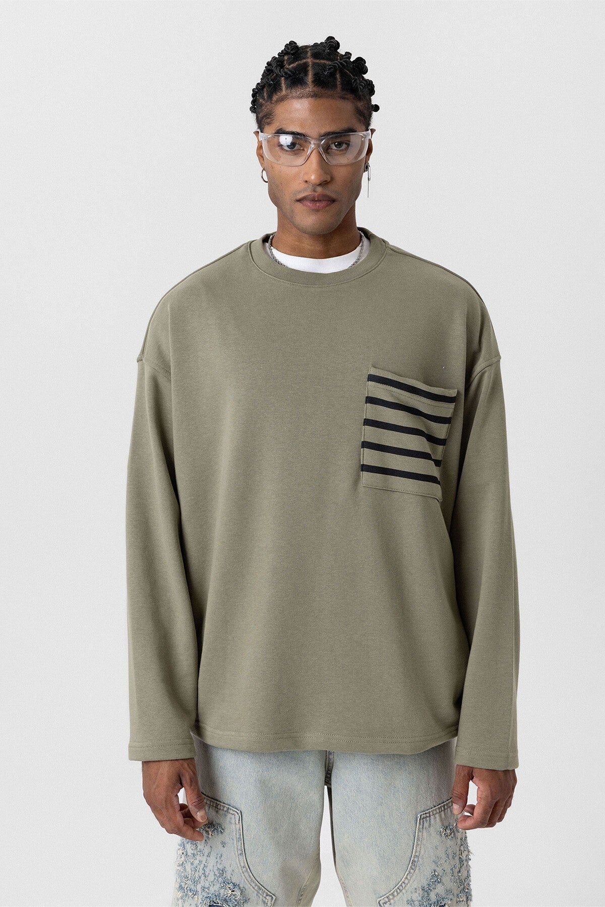 Cep Detaylı Oversize Sweatshirt