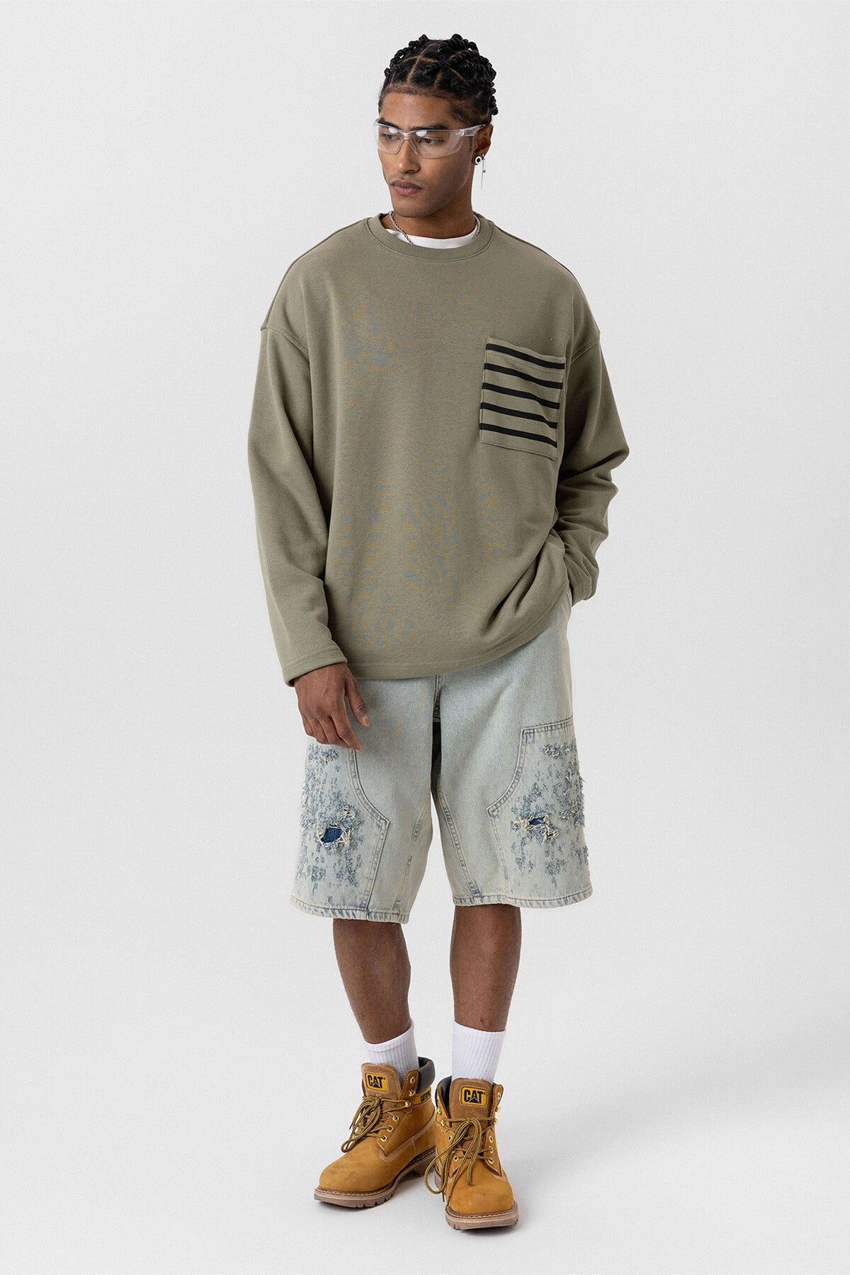 Cep Detaylı Oversize Sweatshirt