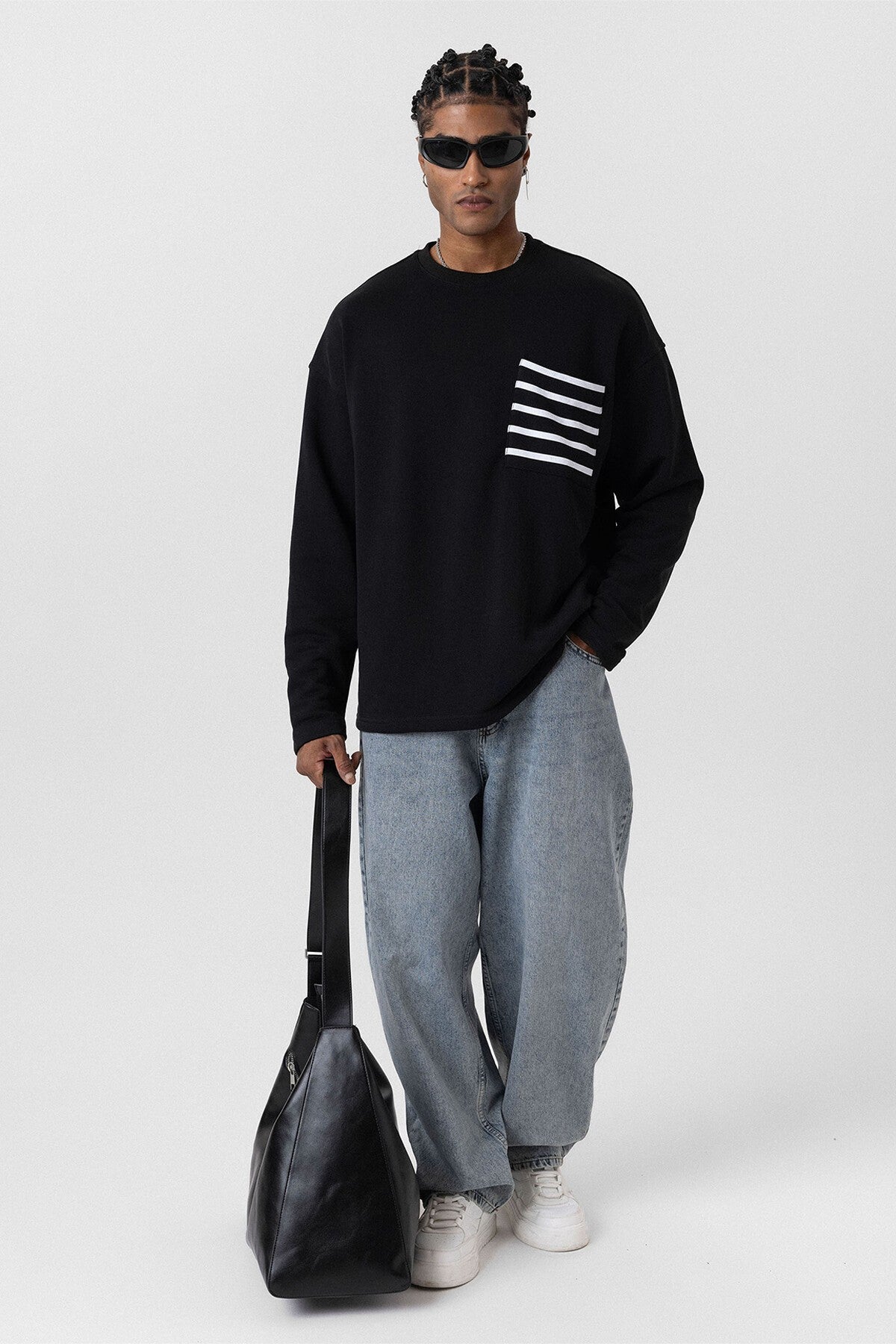 Cep Detaylı Oversize Sweatshirt