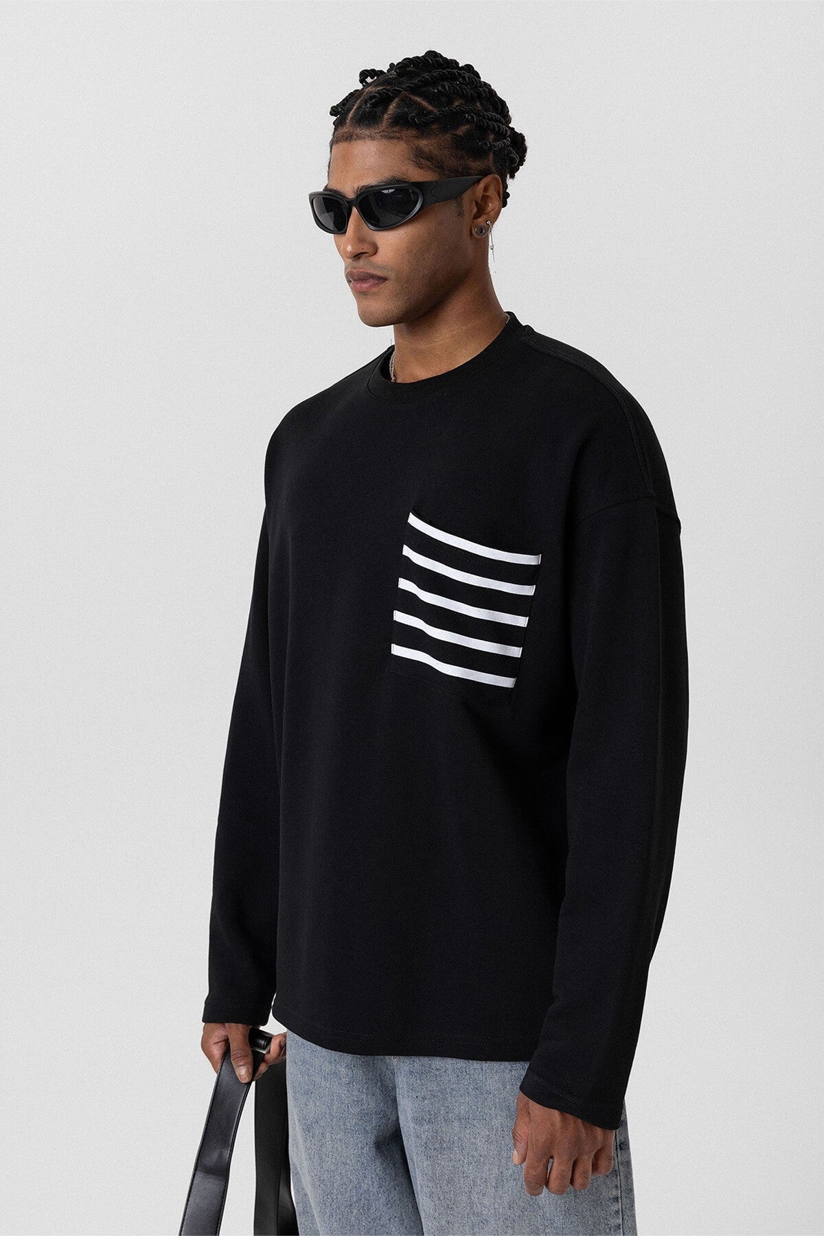 Cep Detaylı Oversize Sweatshirt