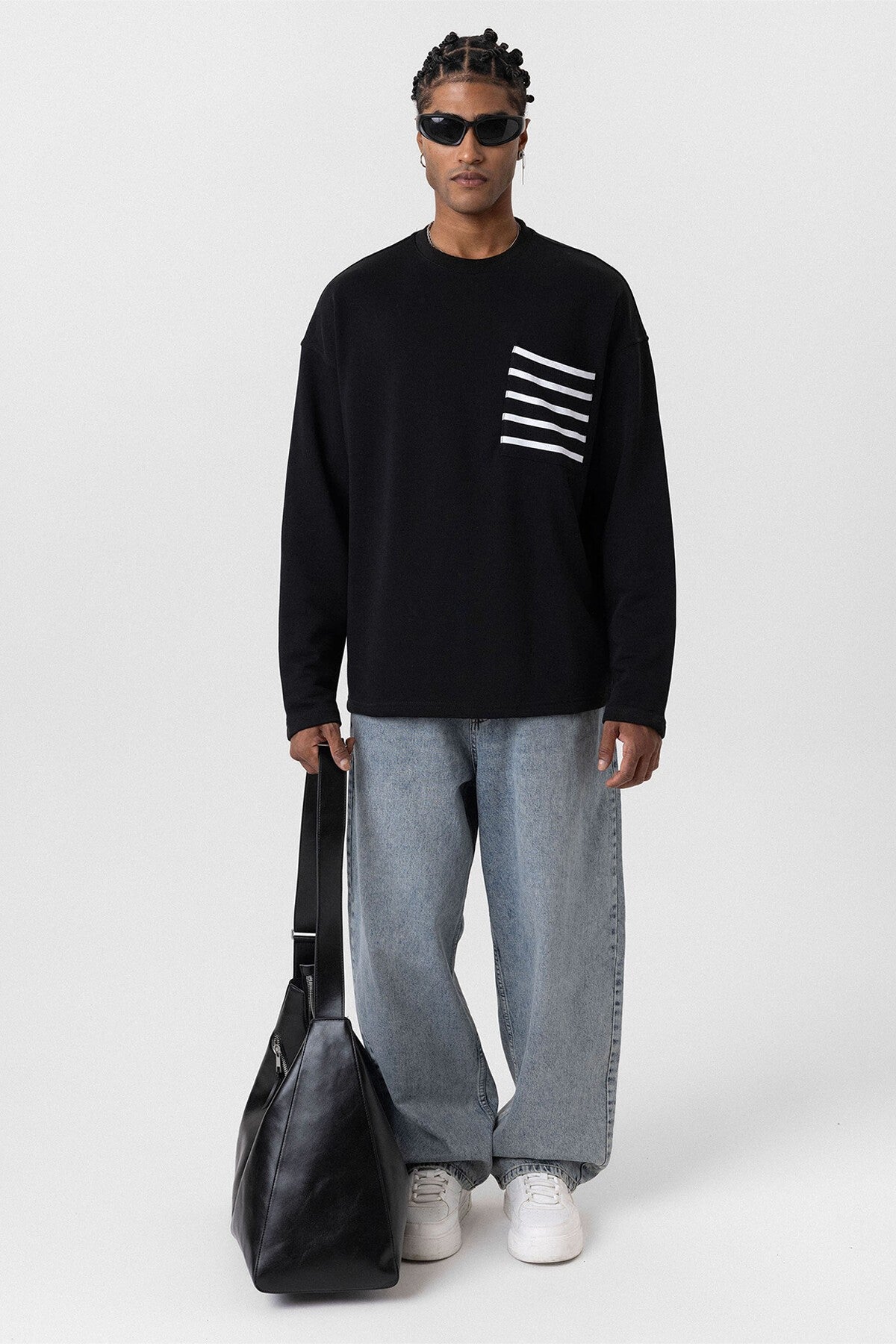 Cep Detaylı Oversize Sweatshirt