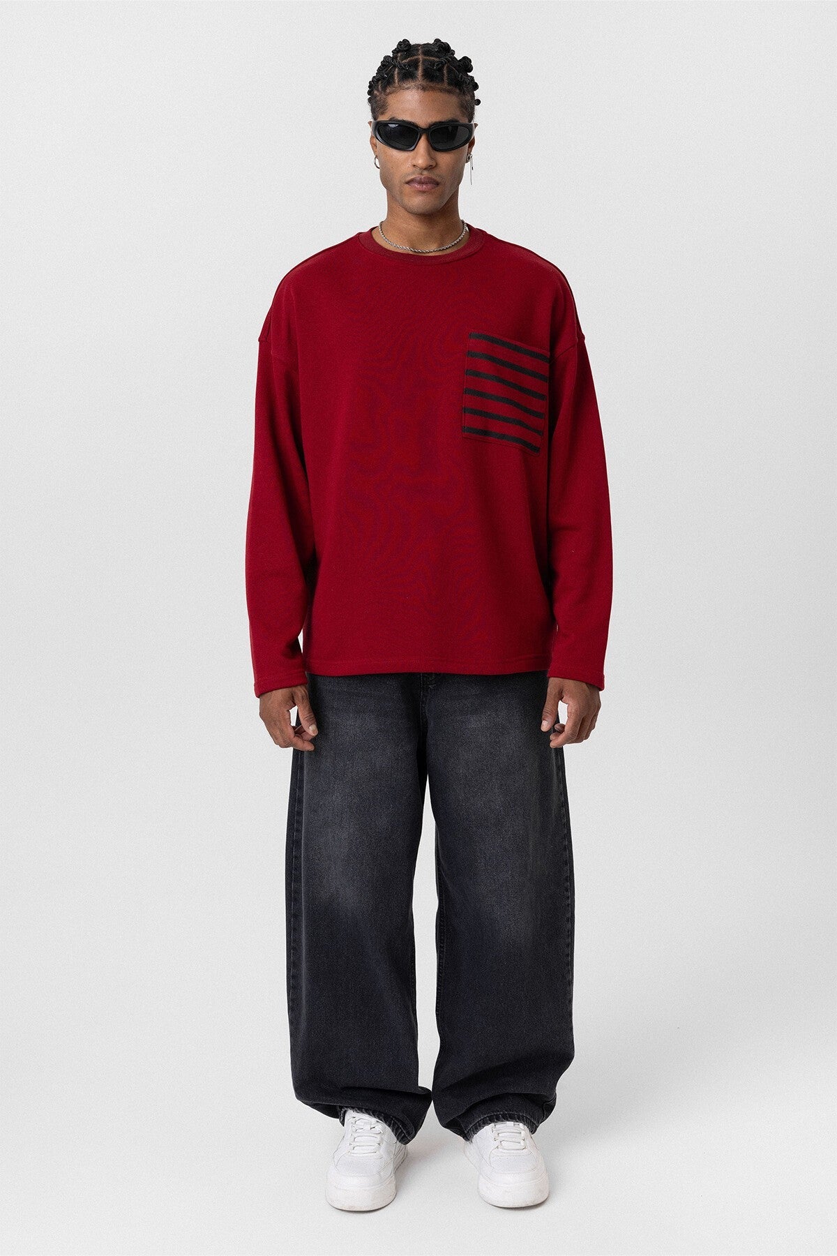 Cep Detaylı Oversize Sweatshirt