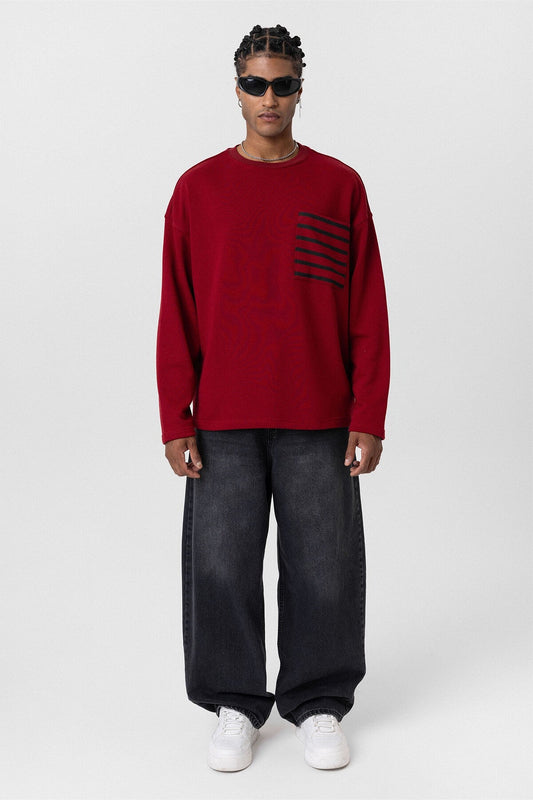 Cep Detaylı Oversize Sweatshirt