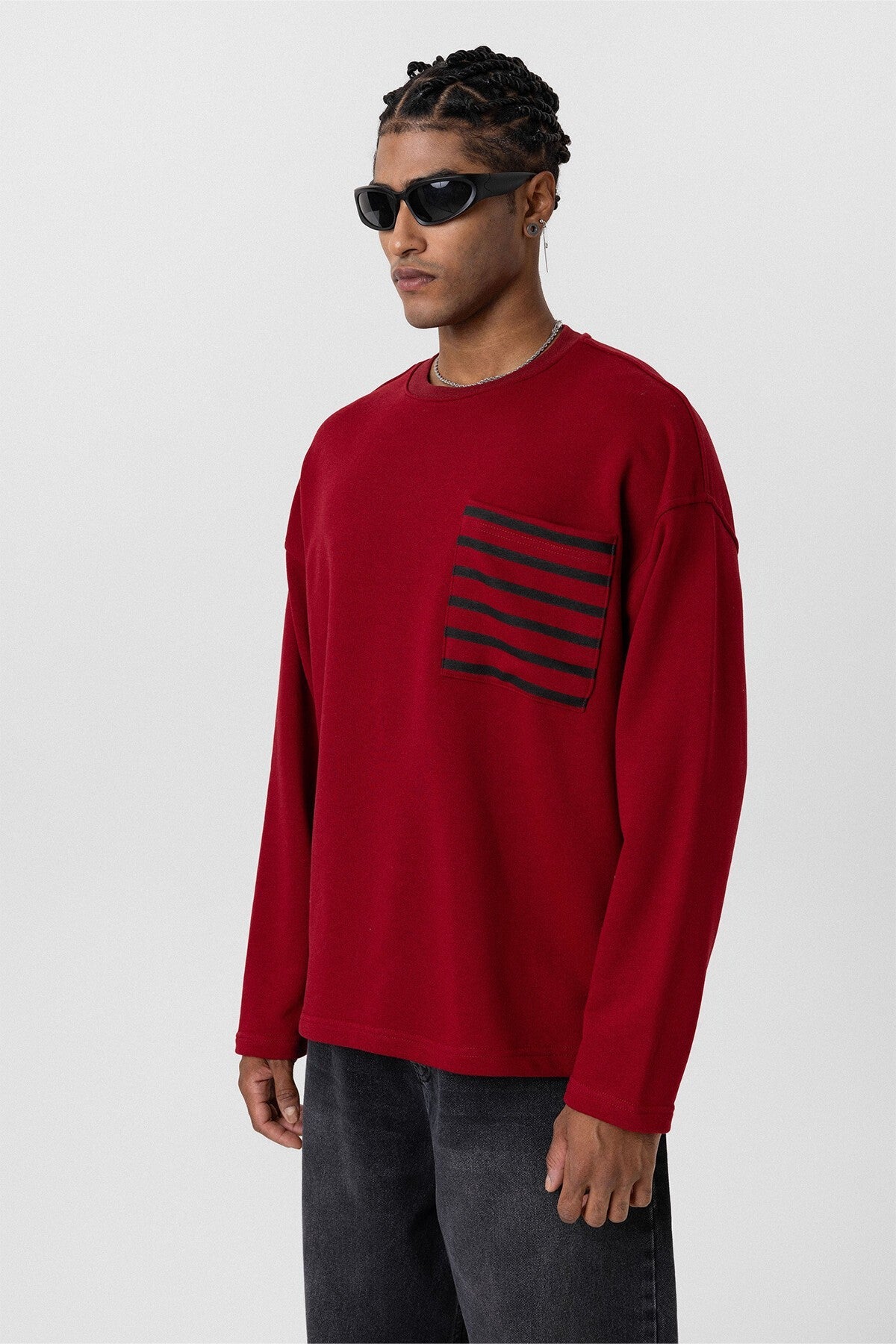 Cep Detaylı Oversize Sweatshirt