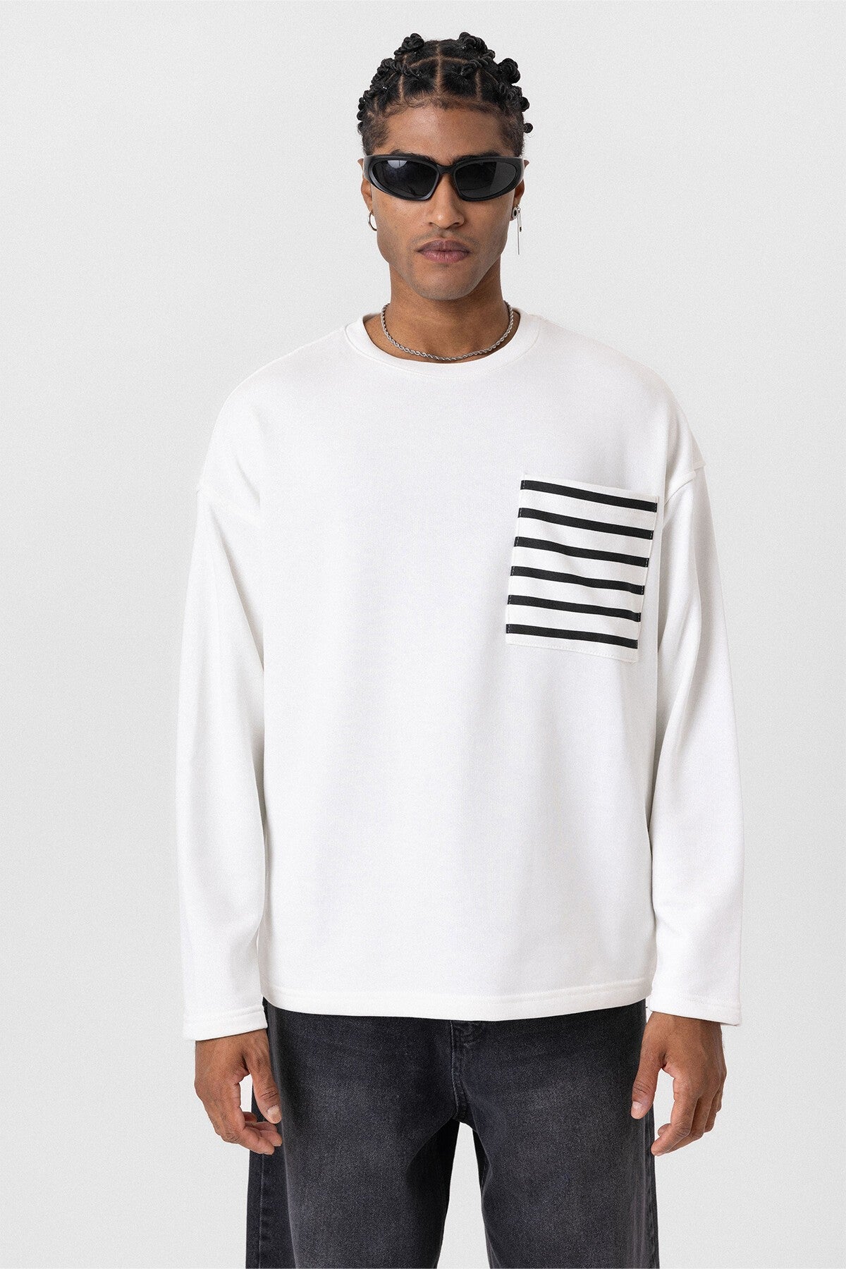 Cep Detaylı Oversize Sweatshirt
