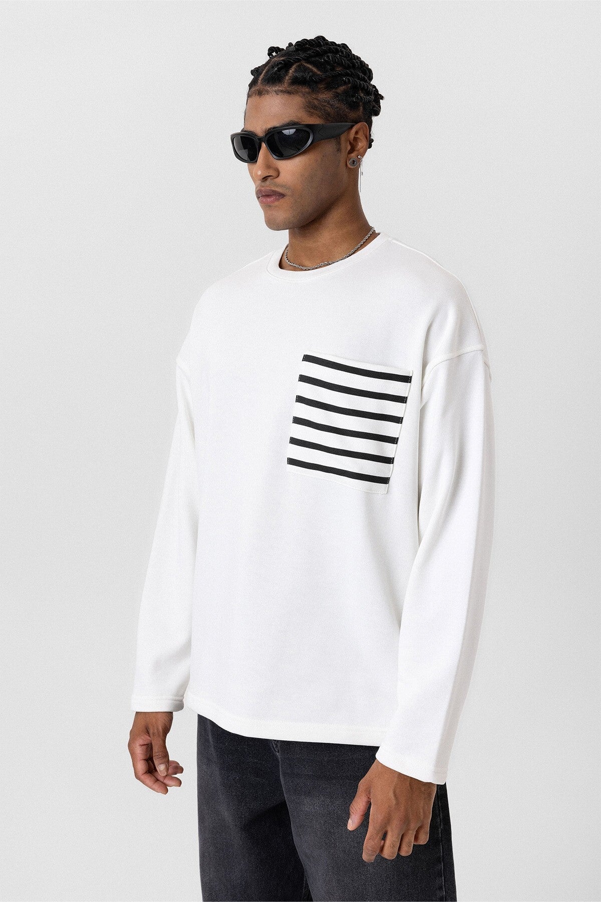 Cep Detaylı Oversize Sweatshirt