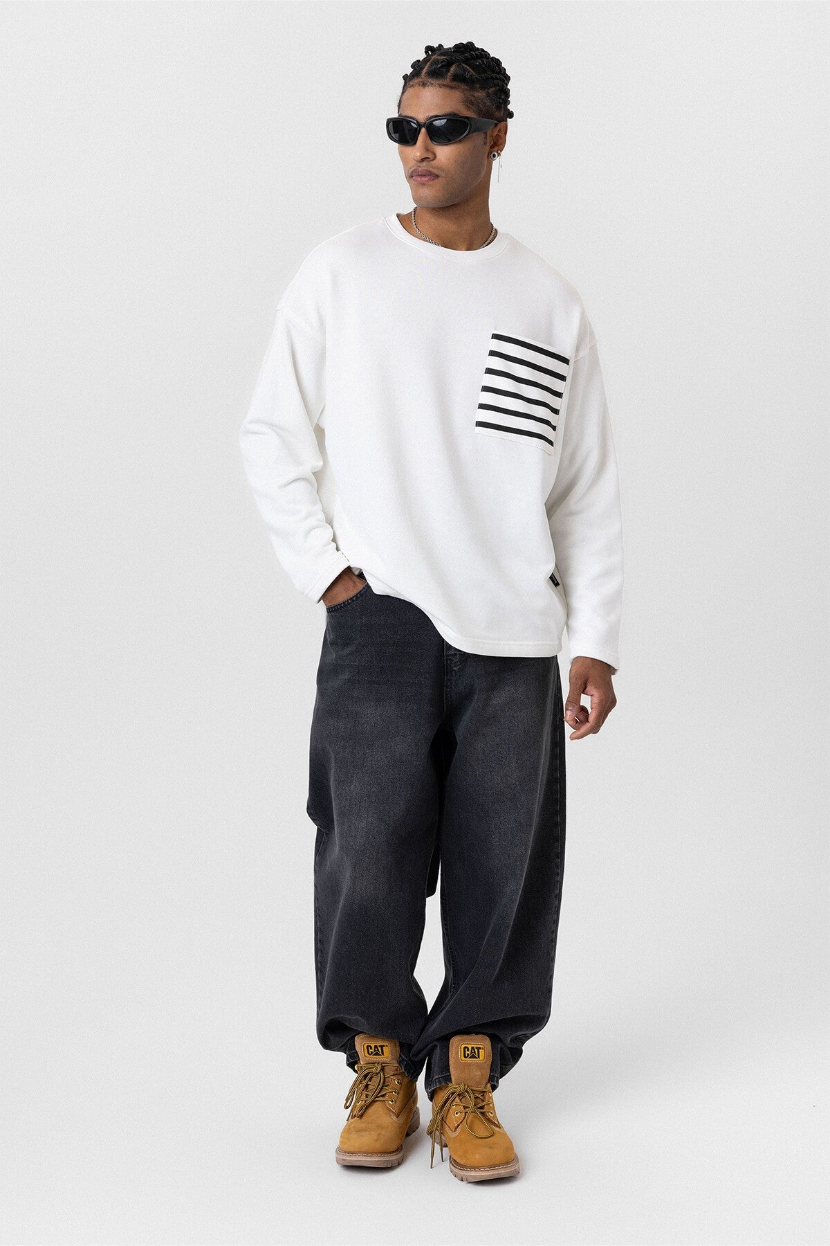 Cep Detaylı Oversize Sweatshirt