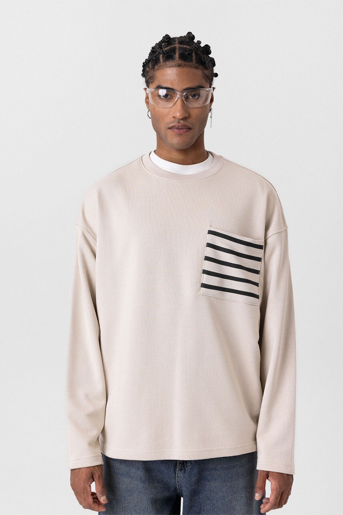 Cep Detaylı Oversize Sweatshirt