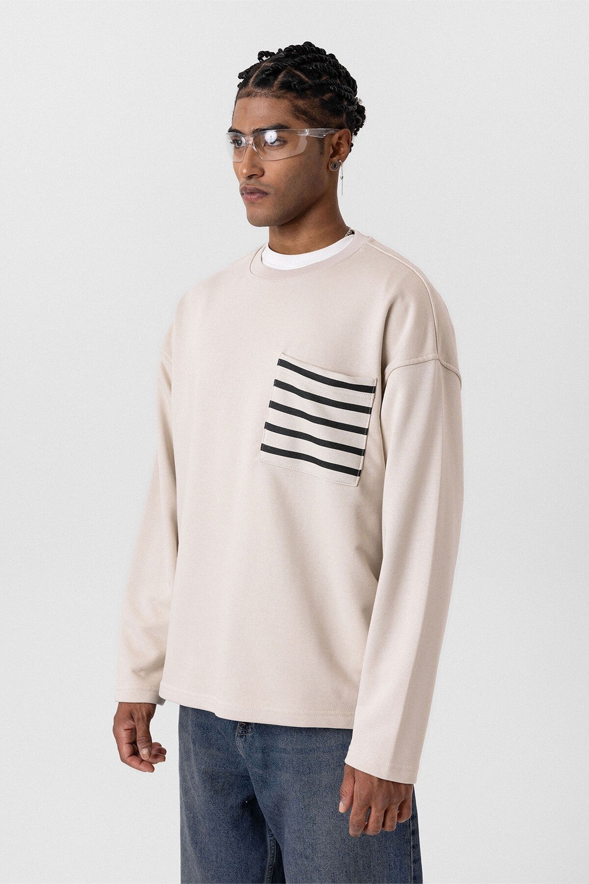Cep Detaylı Oversize Sweatshirt