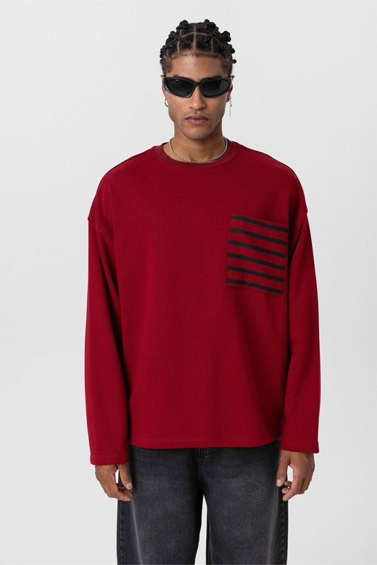 Cep Detaylı Oversize Sweatshirt