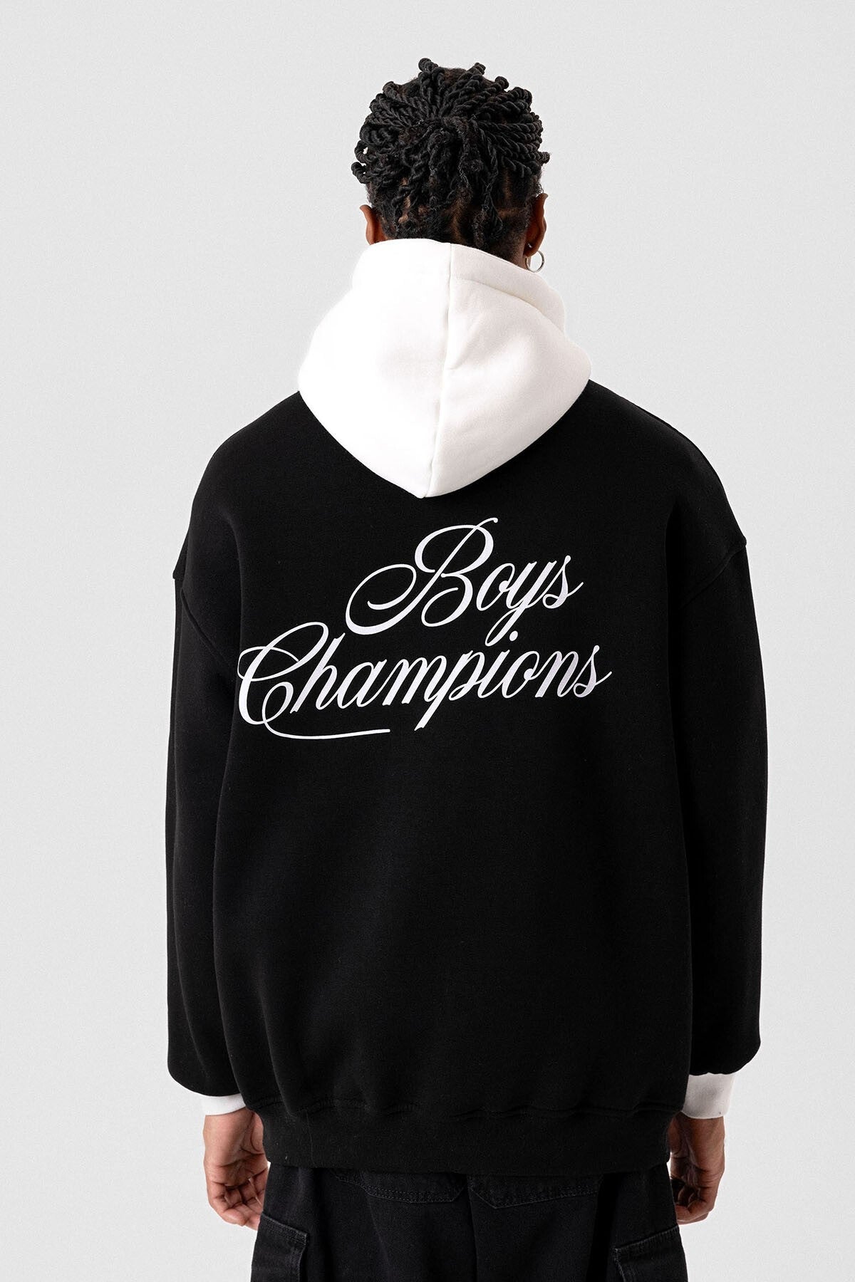 Yazı Detaylı Oversize Kapüşonlu Sweatshirt
