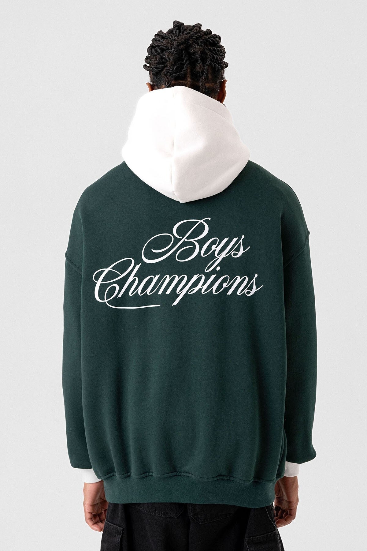 Yazı Detaylı Oversize Kapüşonlu Sweatshirt