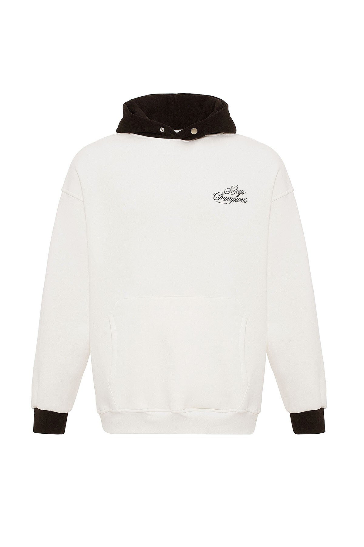 Yazı Detaylı Oversize Kapüşonlu Sweatshirt