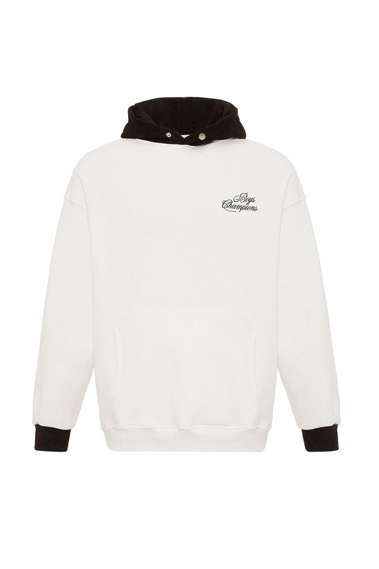 Yazı Detaylı Oversize Kapüşonlu Sweatshirt